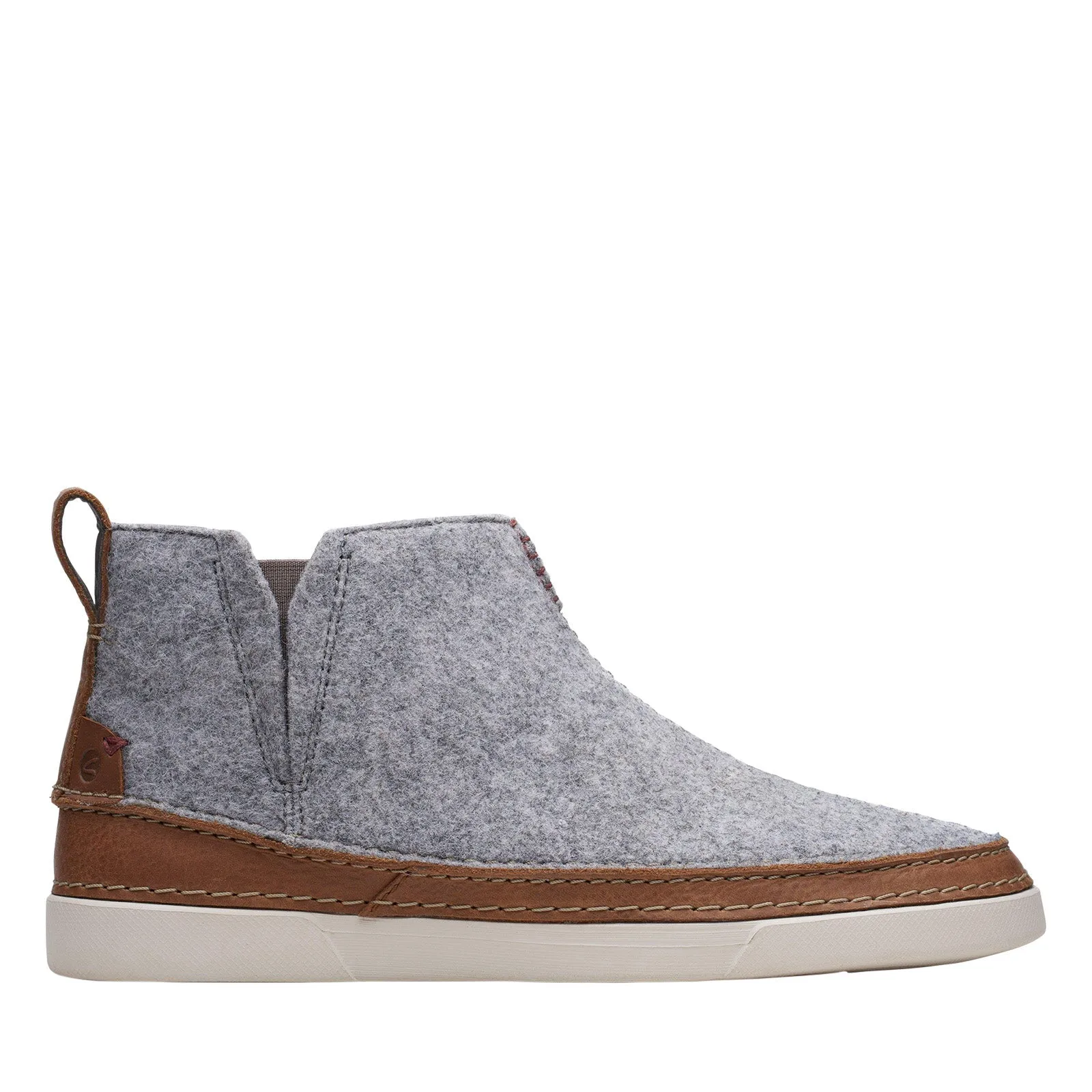Comfort Stretch Clarks Gereld Easy 26168239 Mens Gray Leather Slip On Chelsea Boots