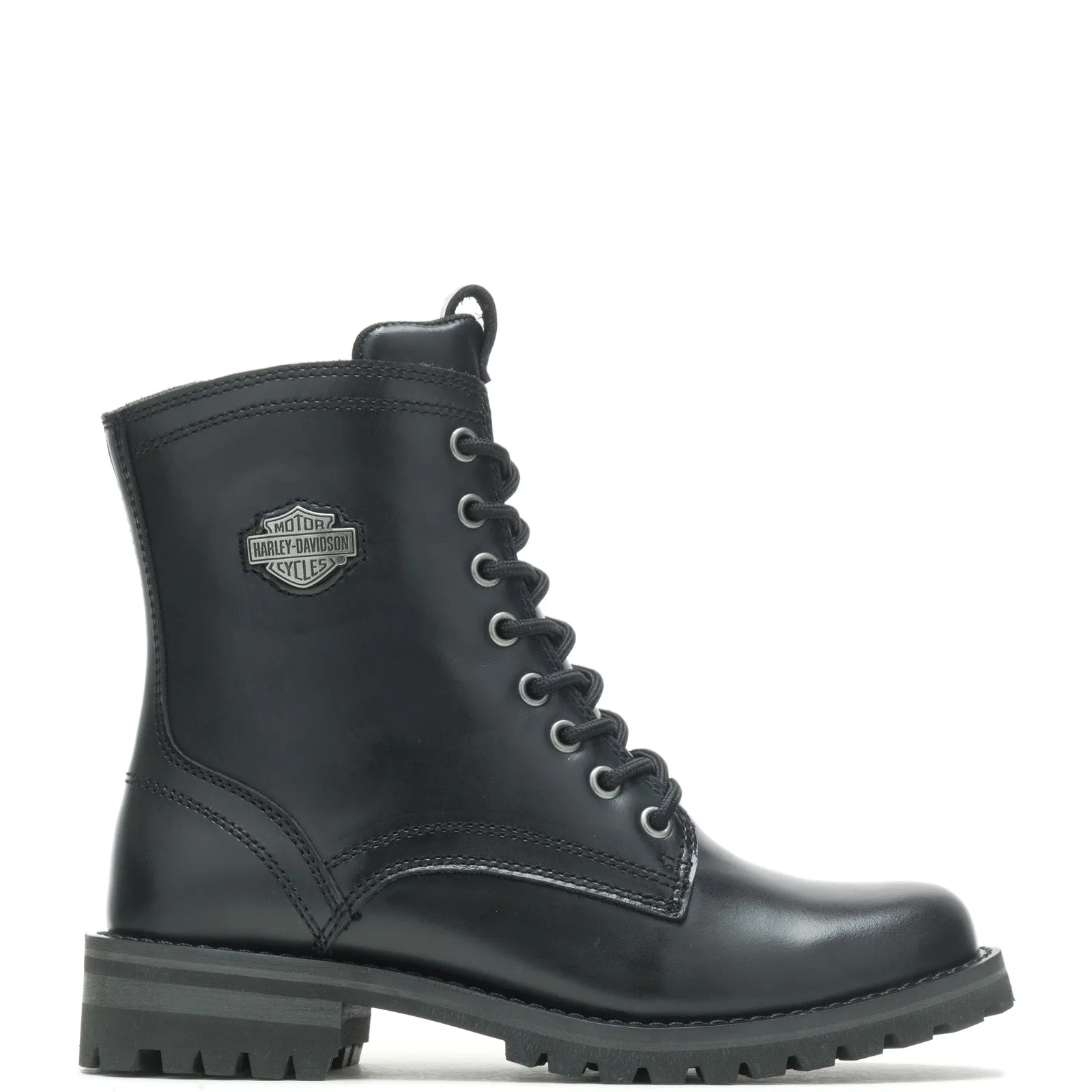 Harley-Davidson Walsen 5" Lace D87254 Womens Black Leather Motorcycle Boots Neutral Tones