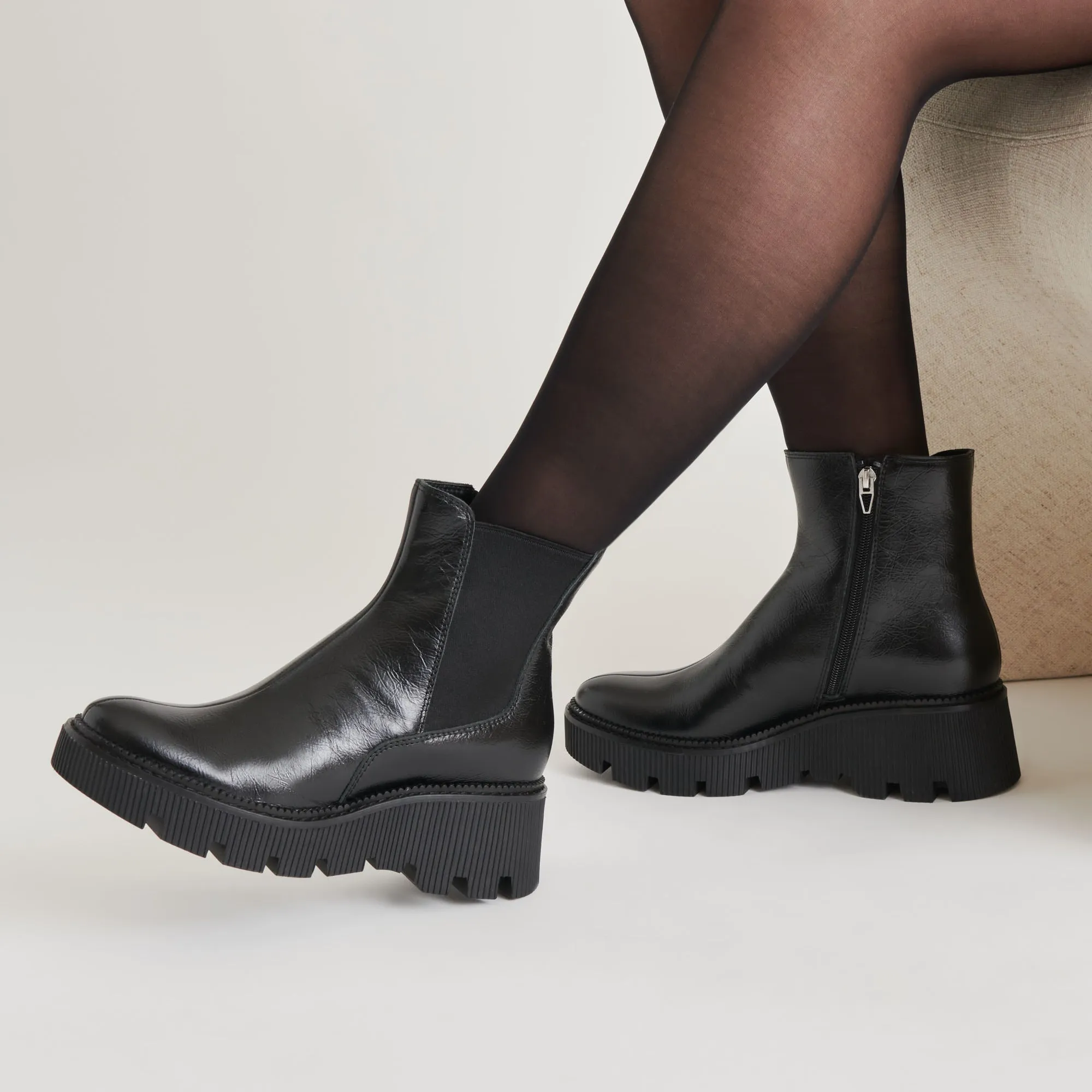 EMMET H2O BOOTS MIDNIGHT CRINKLE PATENT Daily Essentials On-the-Go Wear