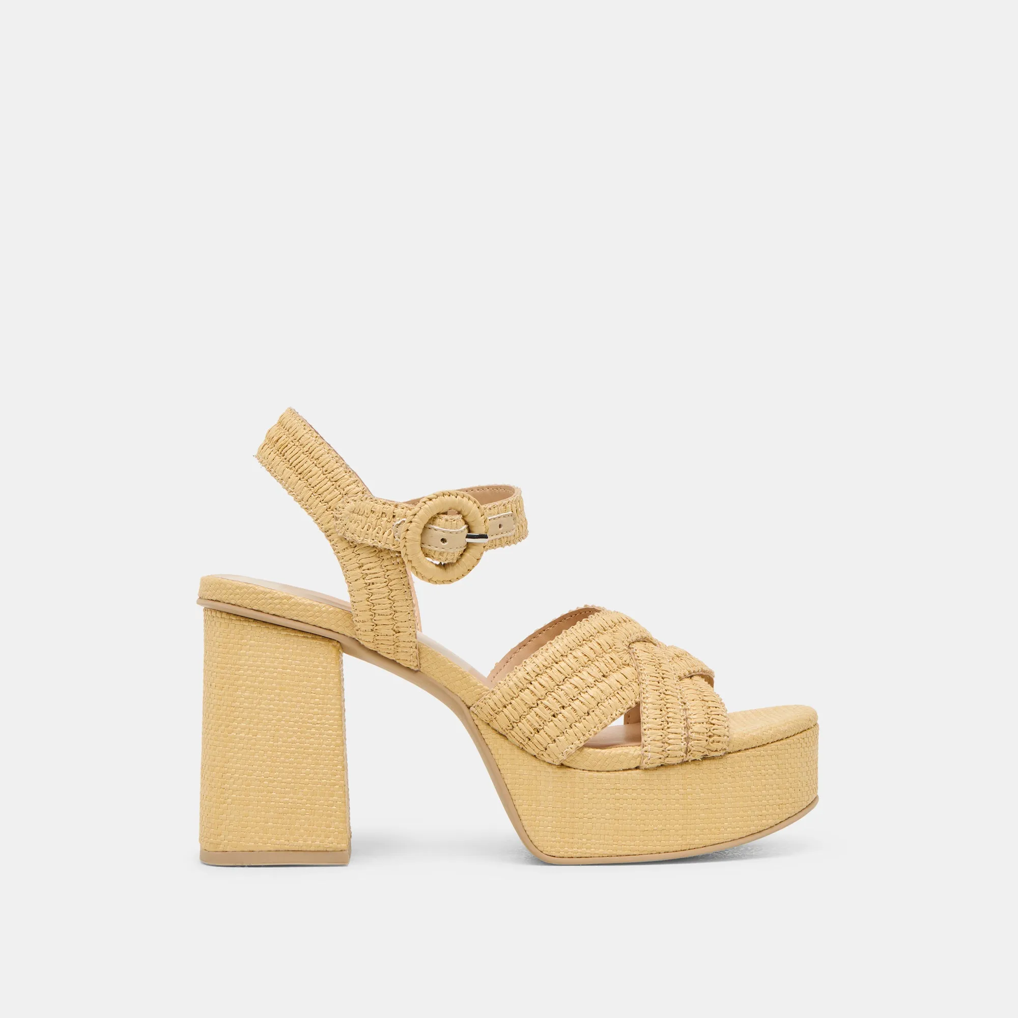 BETY HEELS LT NATURAL WOVEN RAFFIA Adjustable Straps