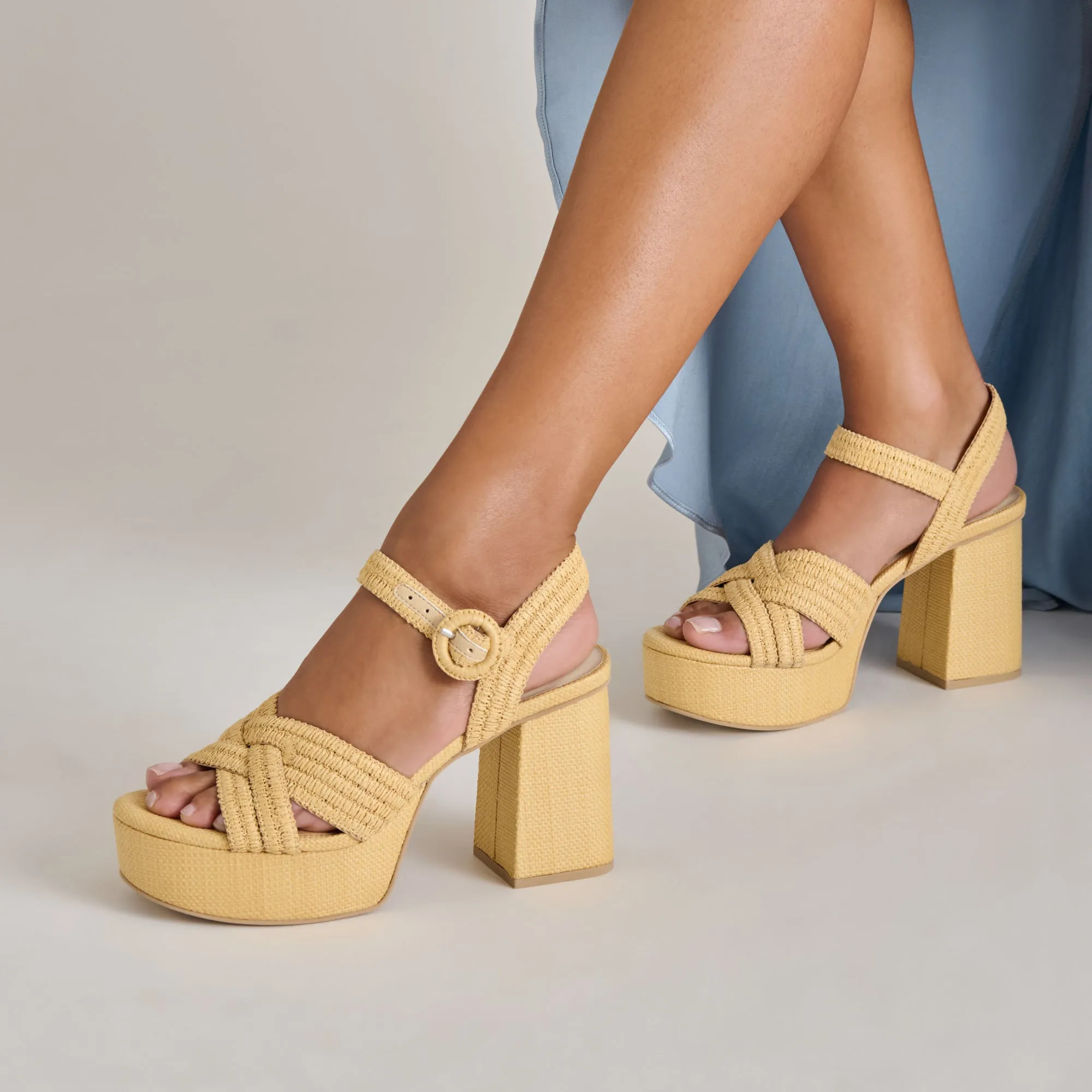 BETY HEELS LT NATURAL WOVEN RAFFIA Ballet-Inspired Heels