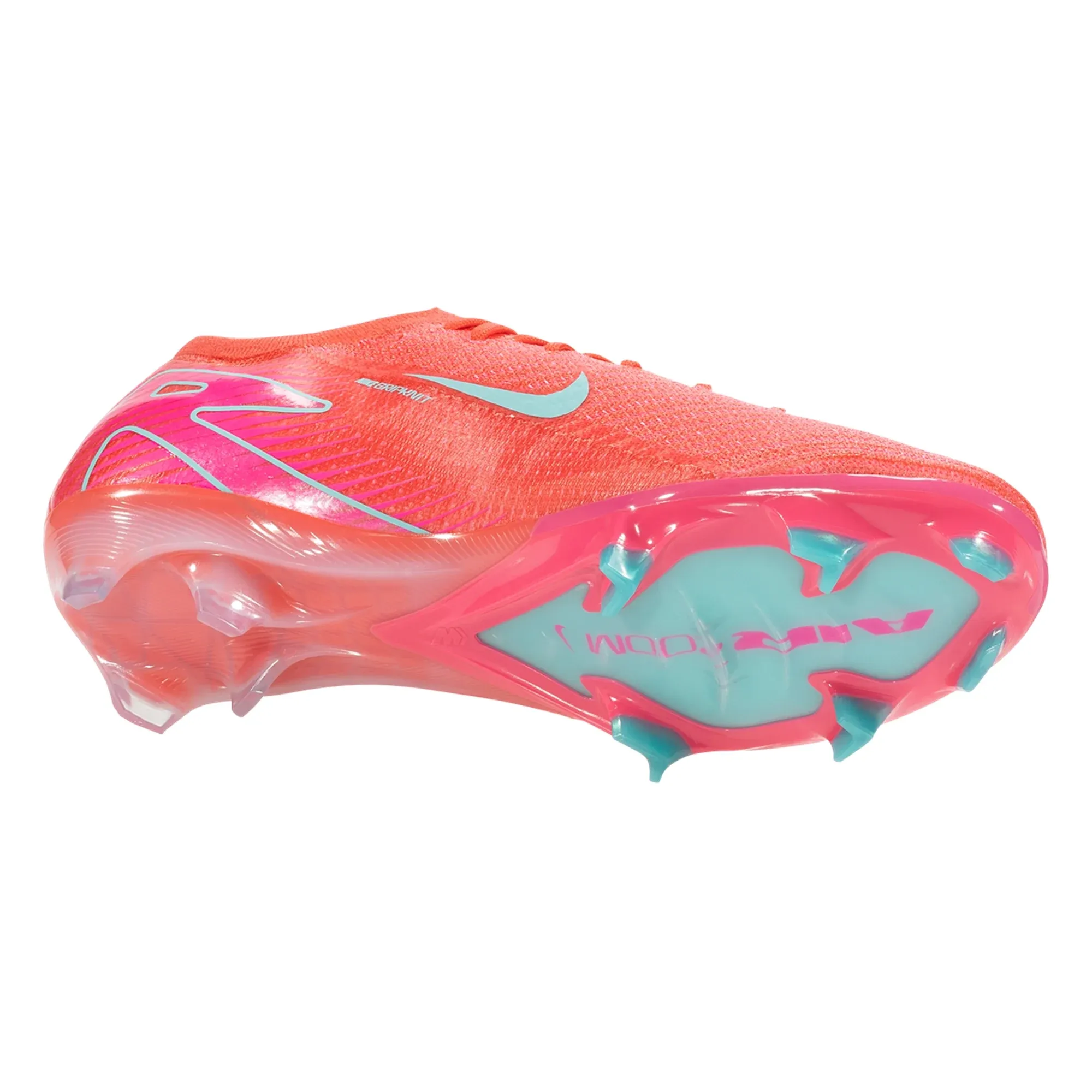 Ball Rotation Forward Sprint Nike Zoom Vapor 16 Elite FG Soccer Cleats (Ember Glow/Aurora Green)