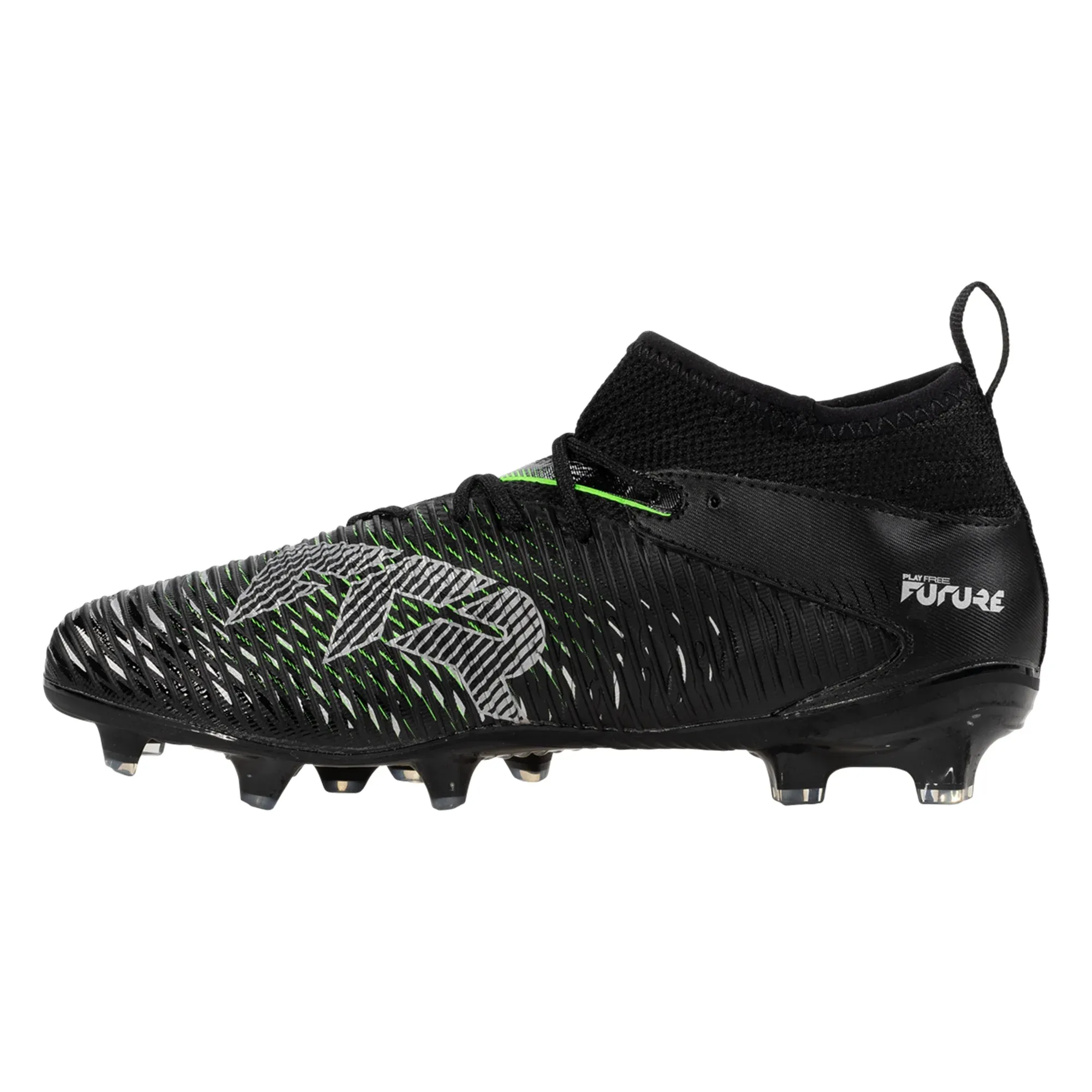 Puma Jr. Future 8 Match FG/AG Soccer Cleats (Puma Black/Fluo Green) Optimal Grip