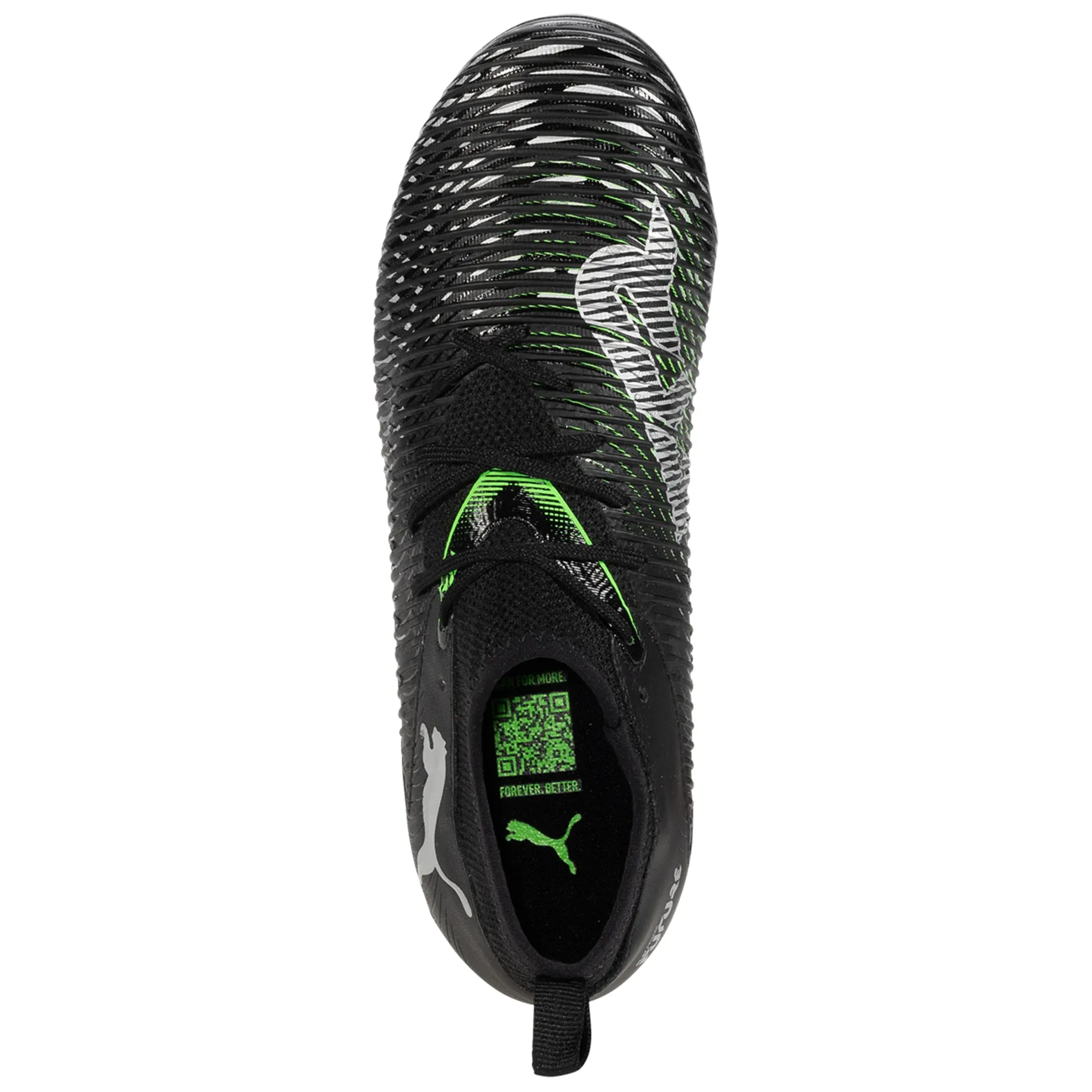 Team Captain Puma Jr. Future 8 Match FG/AG Soccer Cleats (Puma Black/Fluo Green)