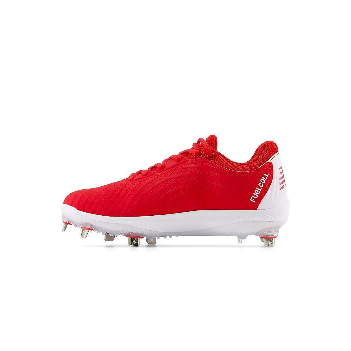 New Balance Women's FuelCell FUSE v4 Metal Fastpitch Softball Cleats - Team Red / Optic White - SMFUSER4 warm weather
