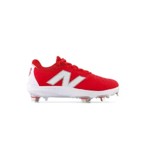 New Balance Women's FuelCell FUSE v4 Metal Fastpitch Softball Cleats - Team Red / Optic White - SMFUSER4 Synthetic Finish Training Ready