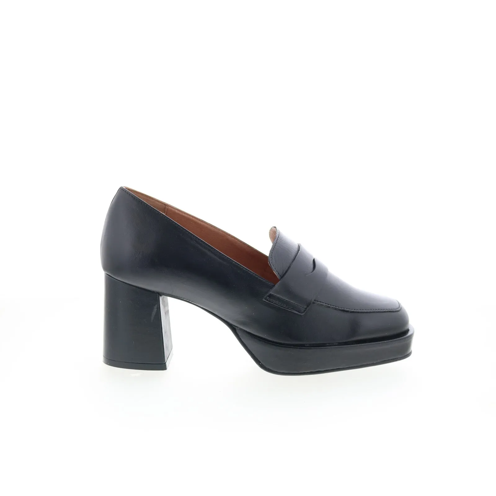 Chic Pumps Miz Mooz Penni Womens Black Leather Slip On Pumps Heels Shoes