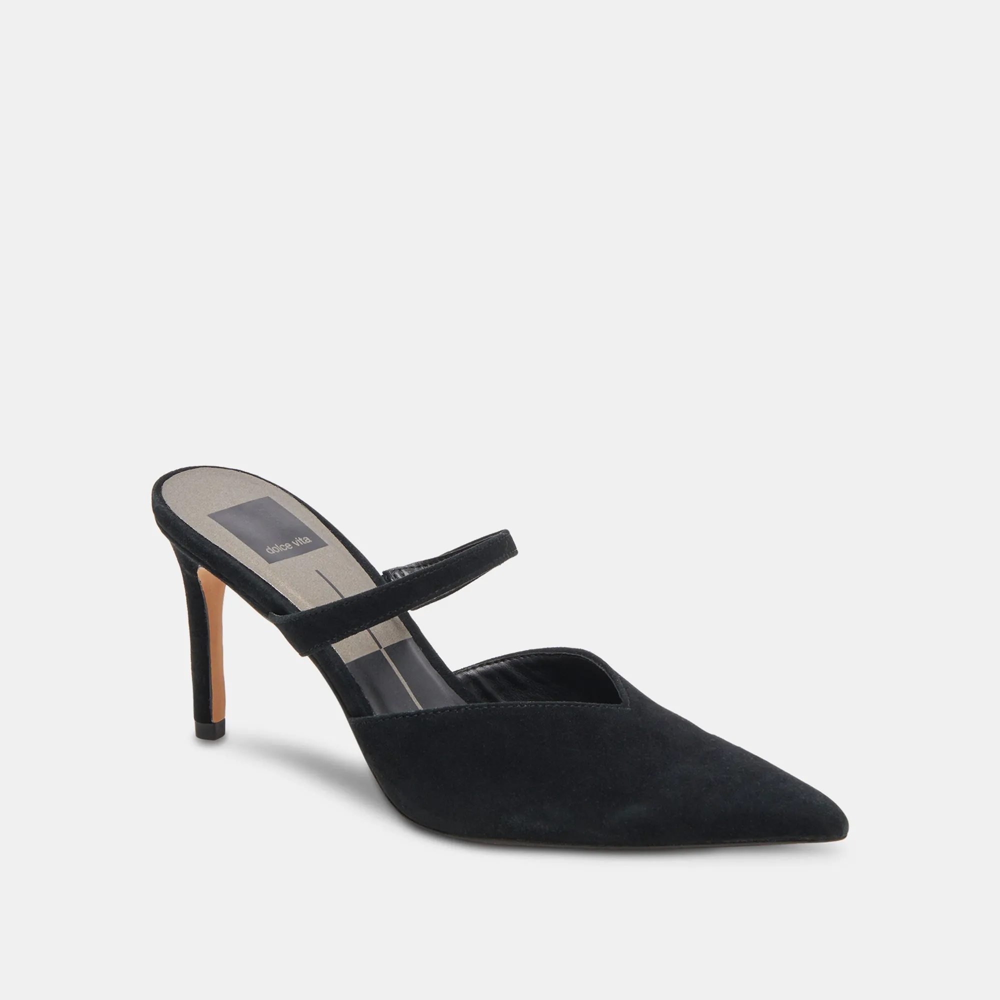 Quality evening run KANIKA WIDE HEELS ONYX SUEDE