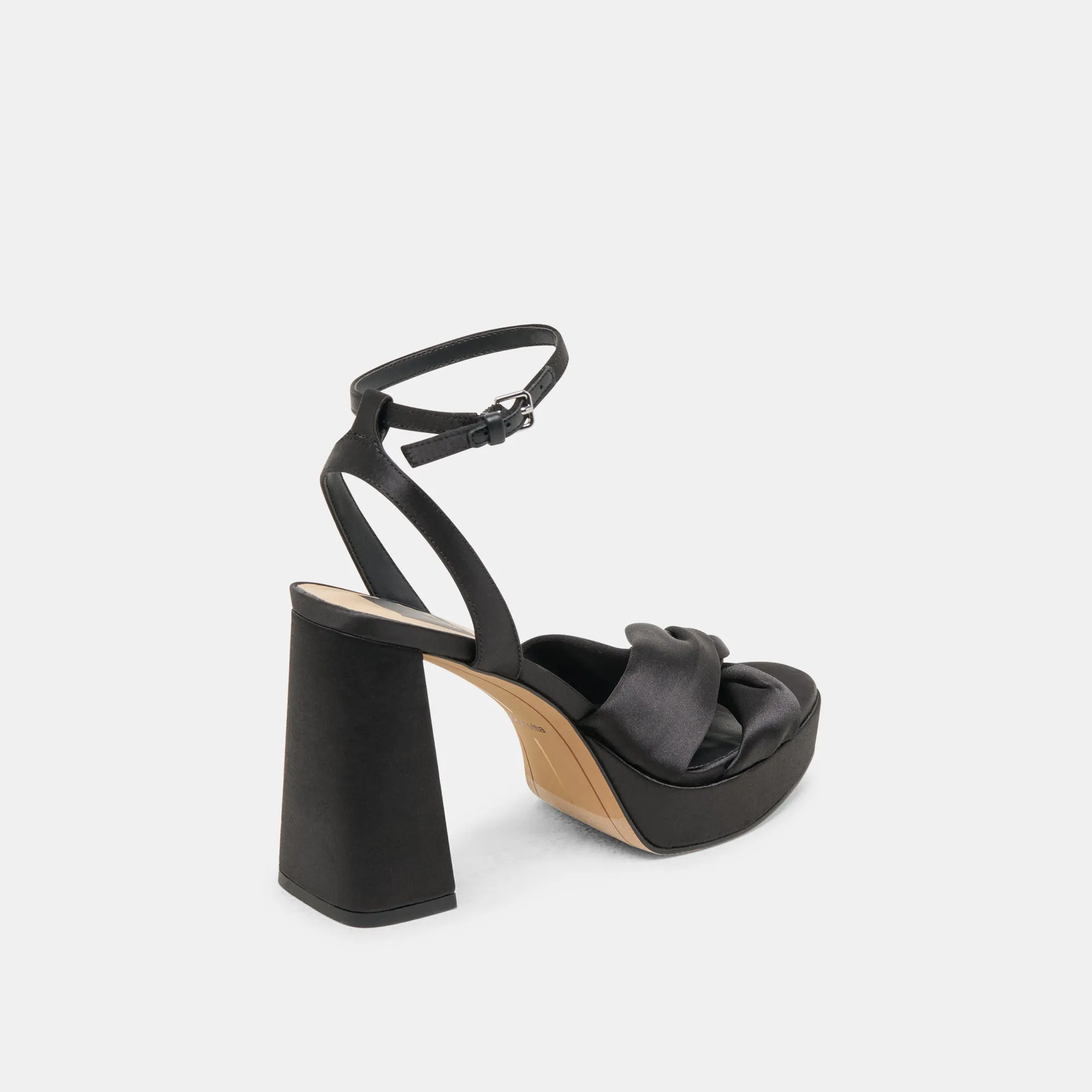 PARLO HEELS ONYX SATIN Lightweight Comfort Cushion