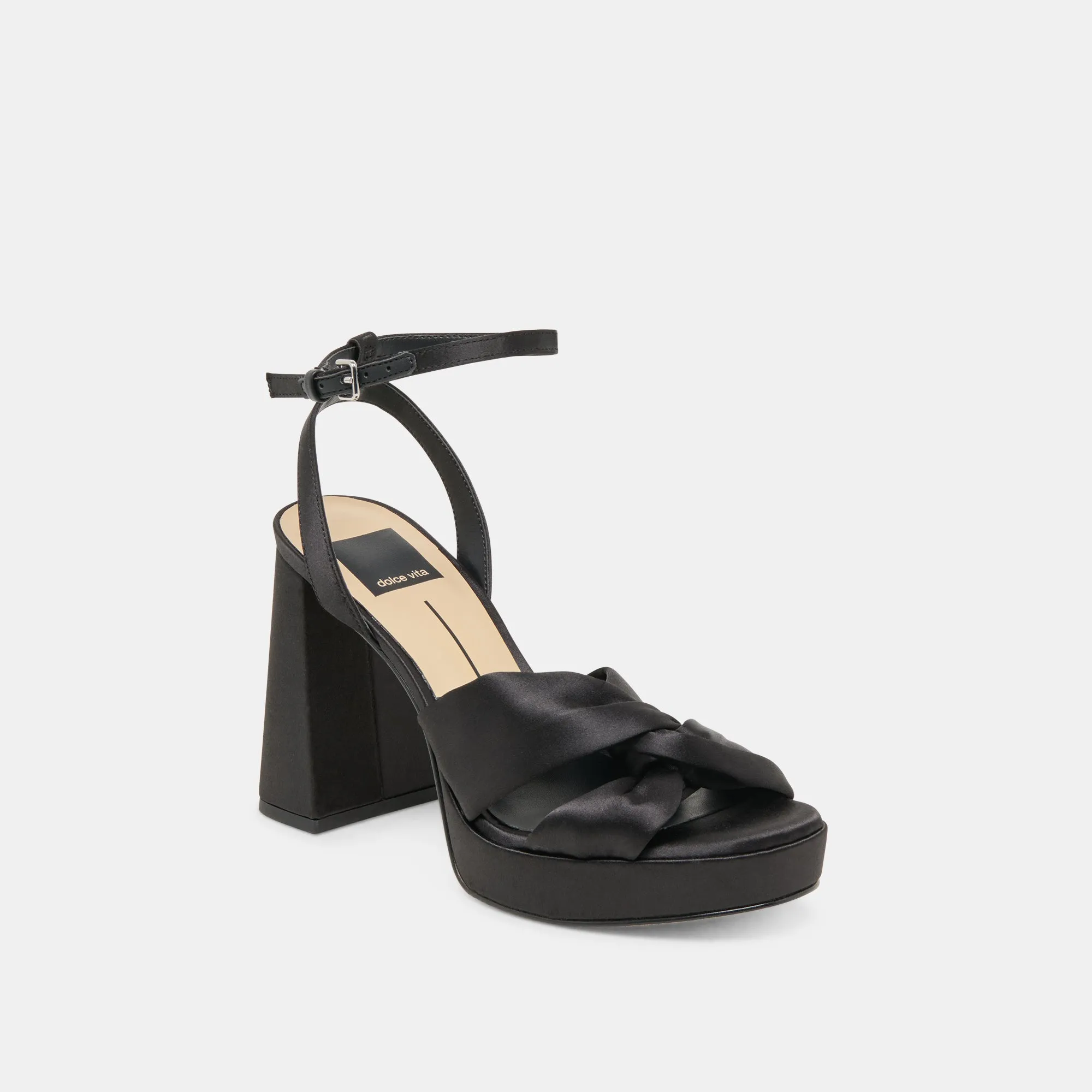 Casual High Heels for Women platform sandals PARLO HEELS ONYX SATIN