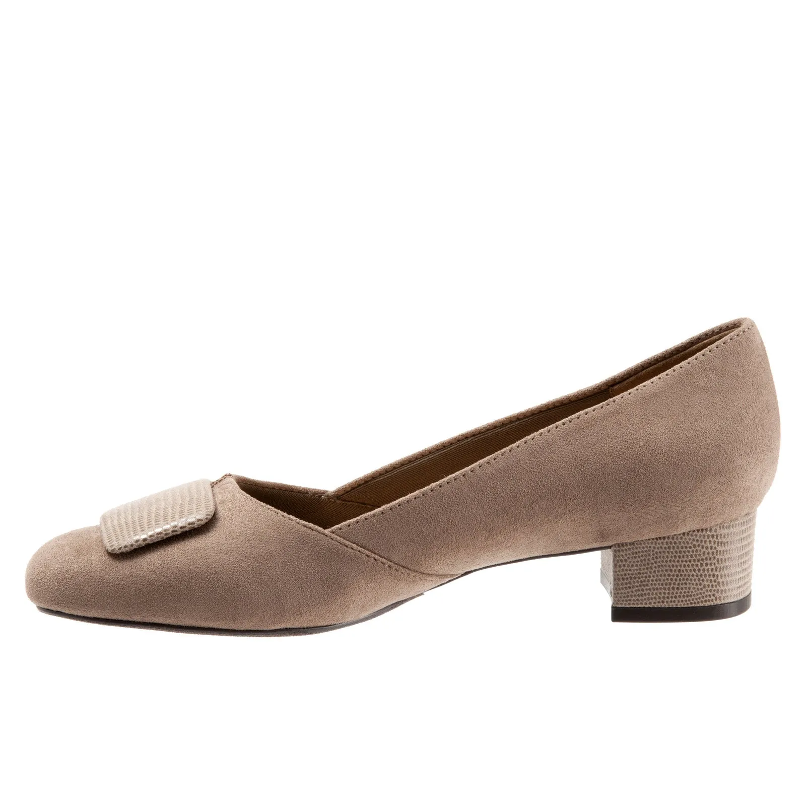 Trotters Delse T1852-135 Womens Brown Narrow Suede Pumps Heels Shoes Soft Cushioning