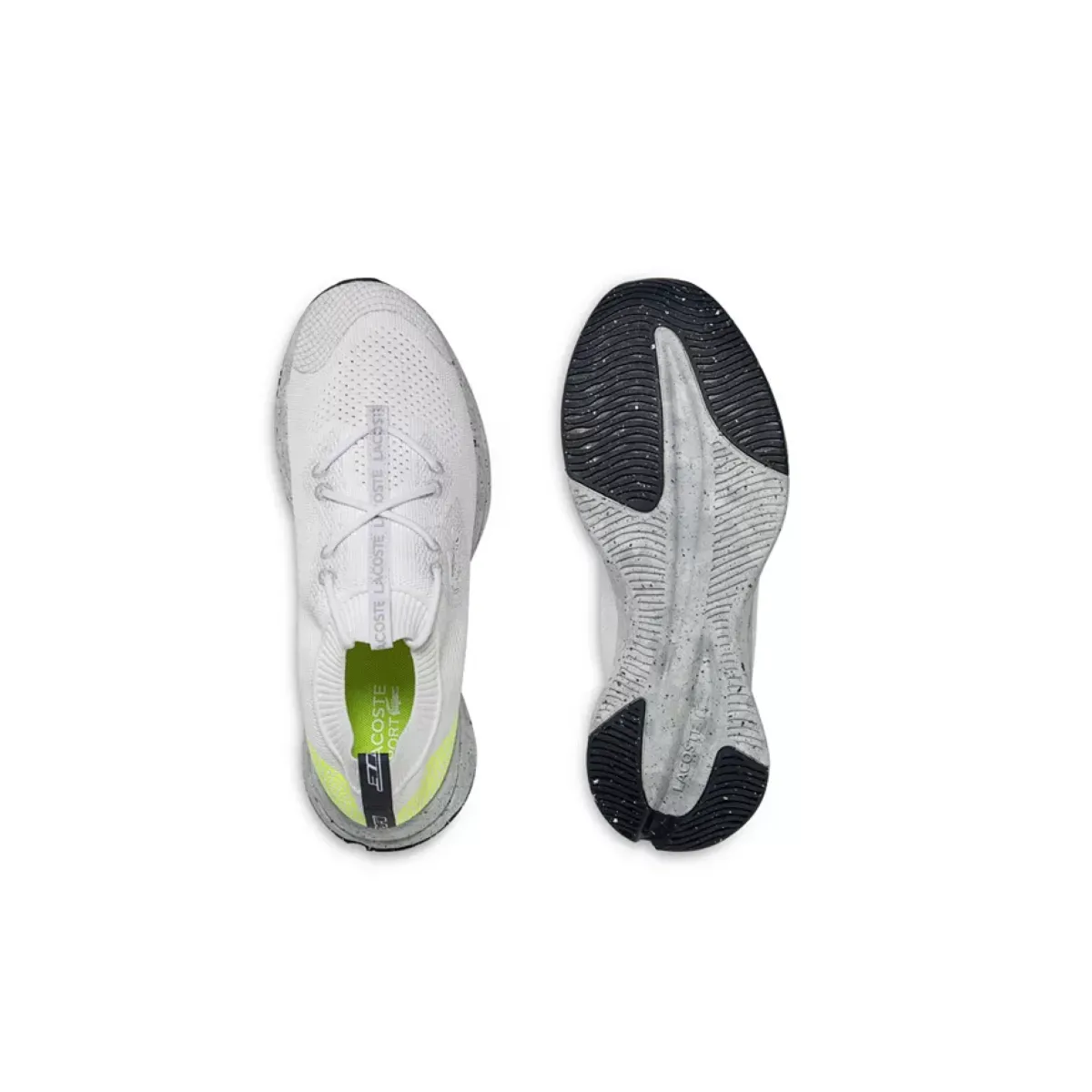 LACOSTE 7-45SMA0017V05 RUN SPIN ECO 12 MN'S (Medium) White/Yellow Textile & Synthetic Running Shoes Matte - finish running for endurance