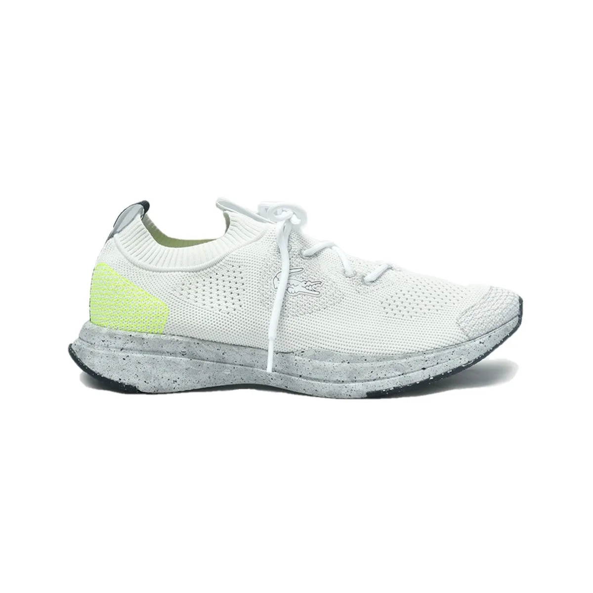 rubber running with a maximalist style LACOSTE 7-45SMA0017V05 RUN SPIN ECO 12 MN'S (Medium) White/Yellow Textile & Synthetic Running Shoes