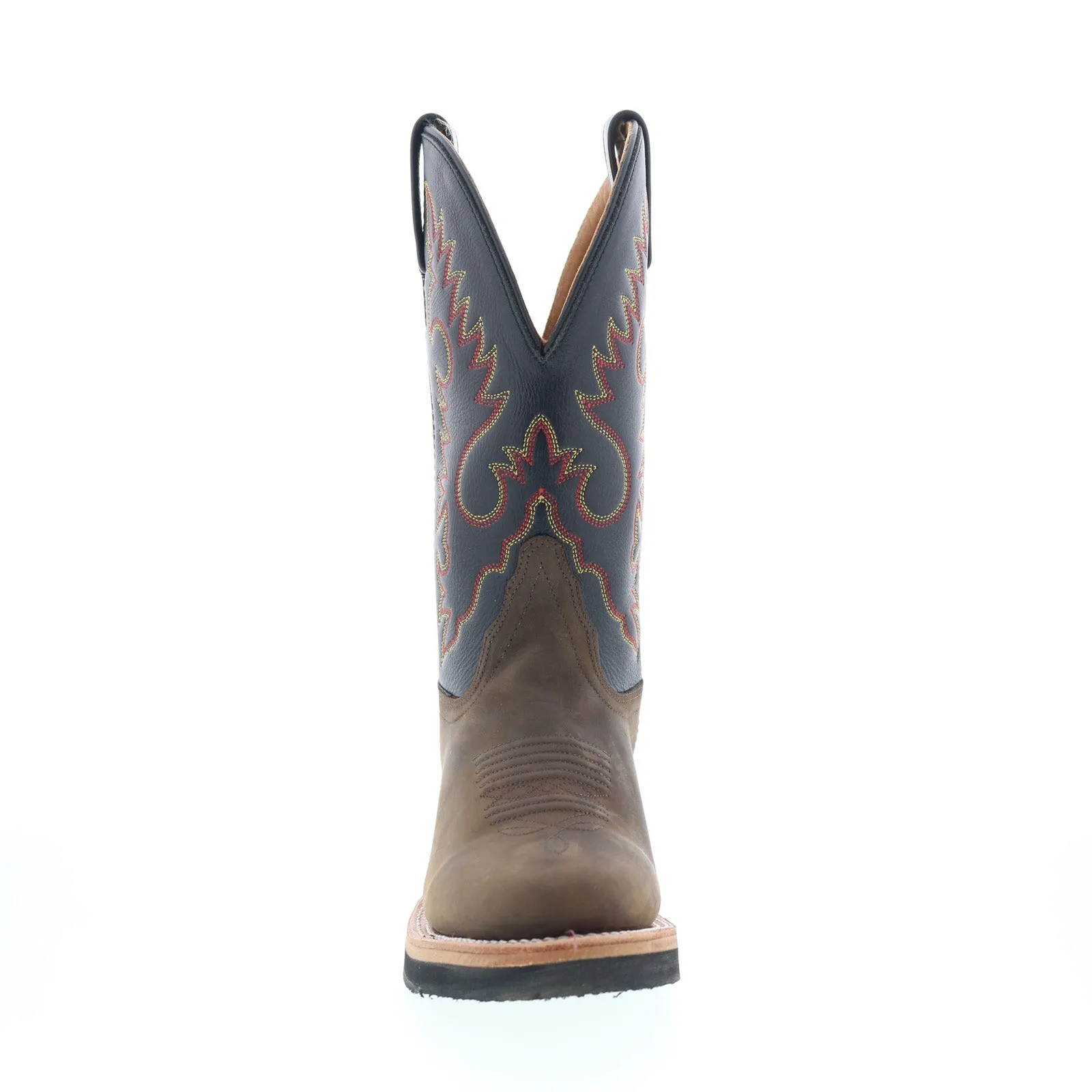 High Utility Anti-Skid Jama Old West 1643L Womens Brown Leather Slip On Cowboy Western Boots