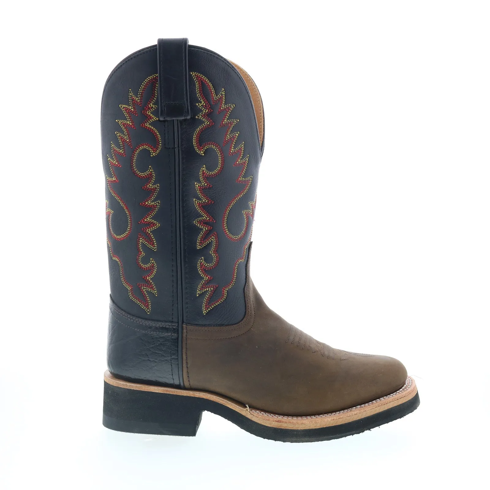 Outdoor Chore Jama Old West 1643L Womens Brown Leather Slip On Cowboy Western Boots