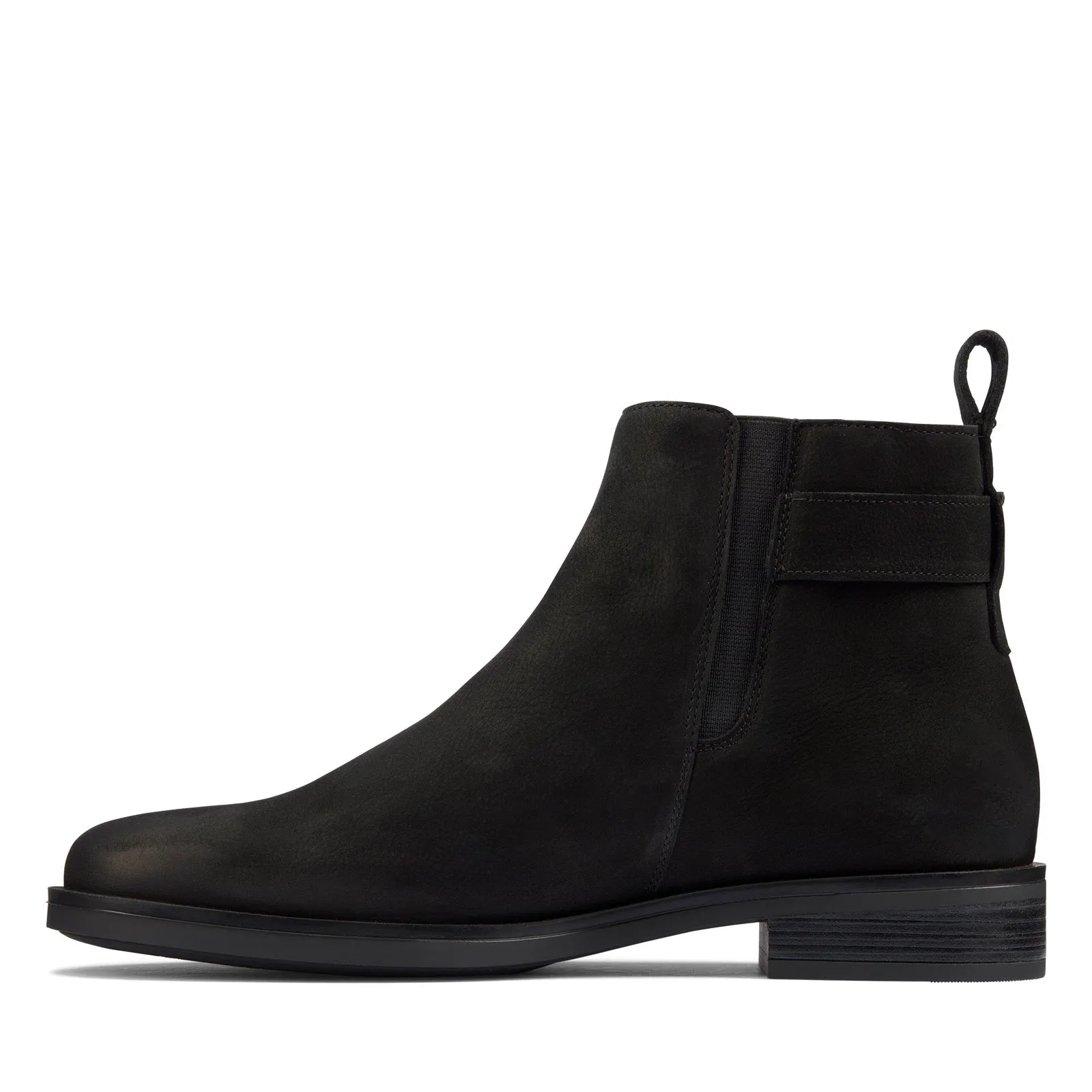 Clarks Memi LO 26162170 Womens Black Nubuck Zipper Ankle & Booties Boots Wide Cut All Purpose