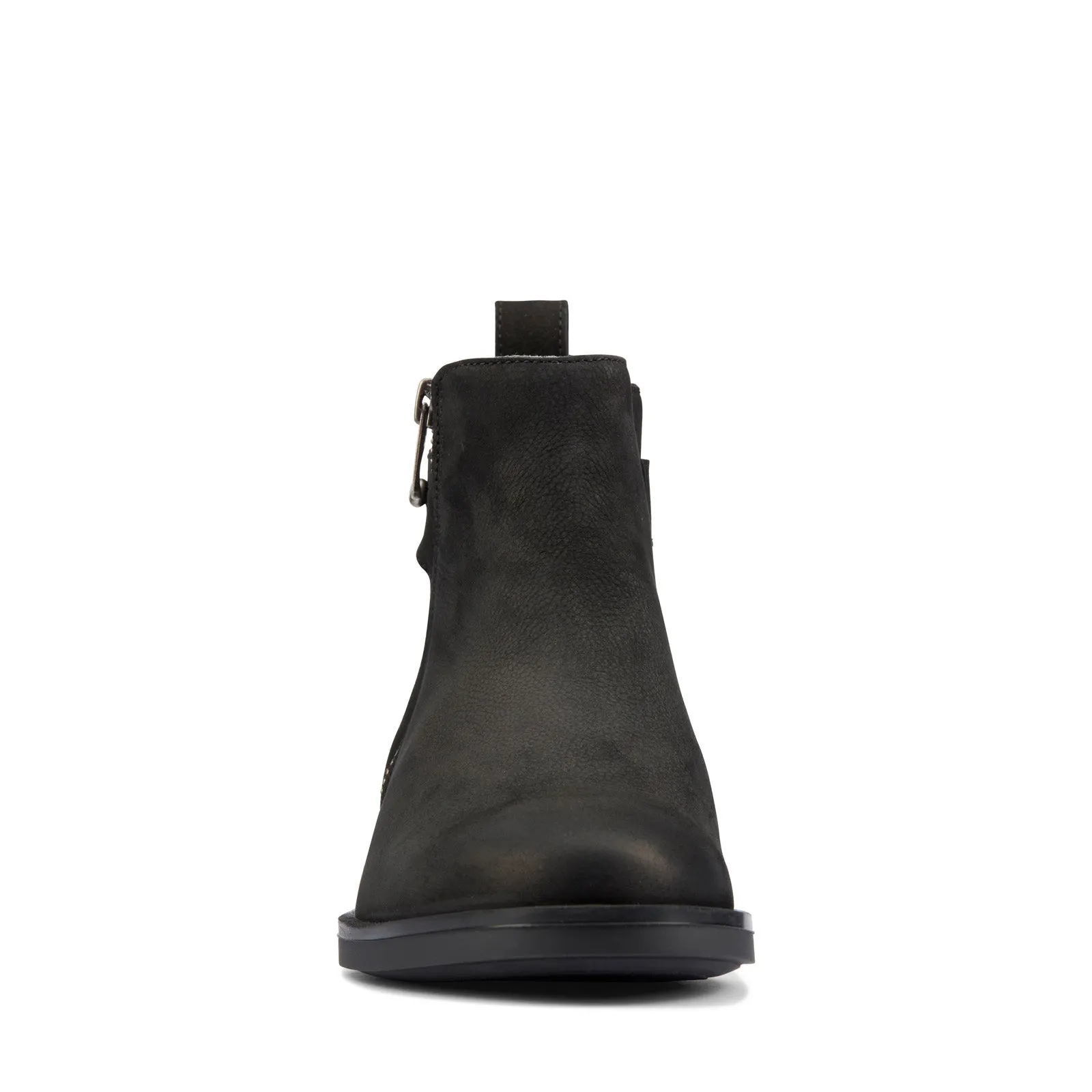 day trip Clarks Memi LO 26162170 Womens Black Nubuck Zipper Ankle & Booties Boots
