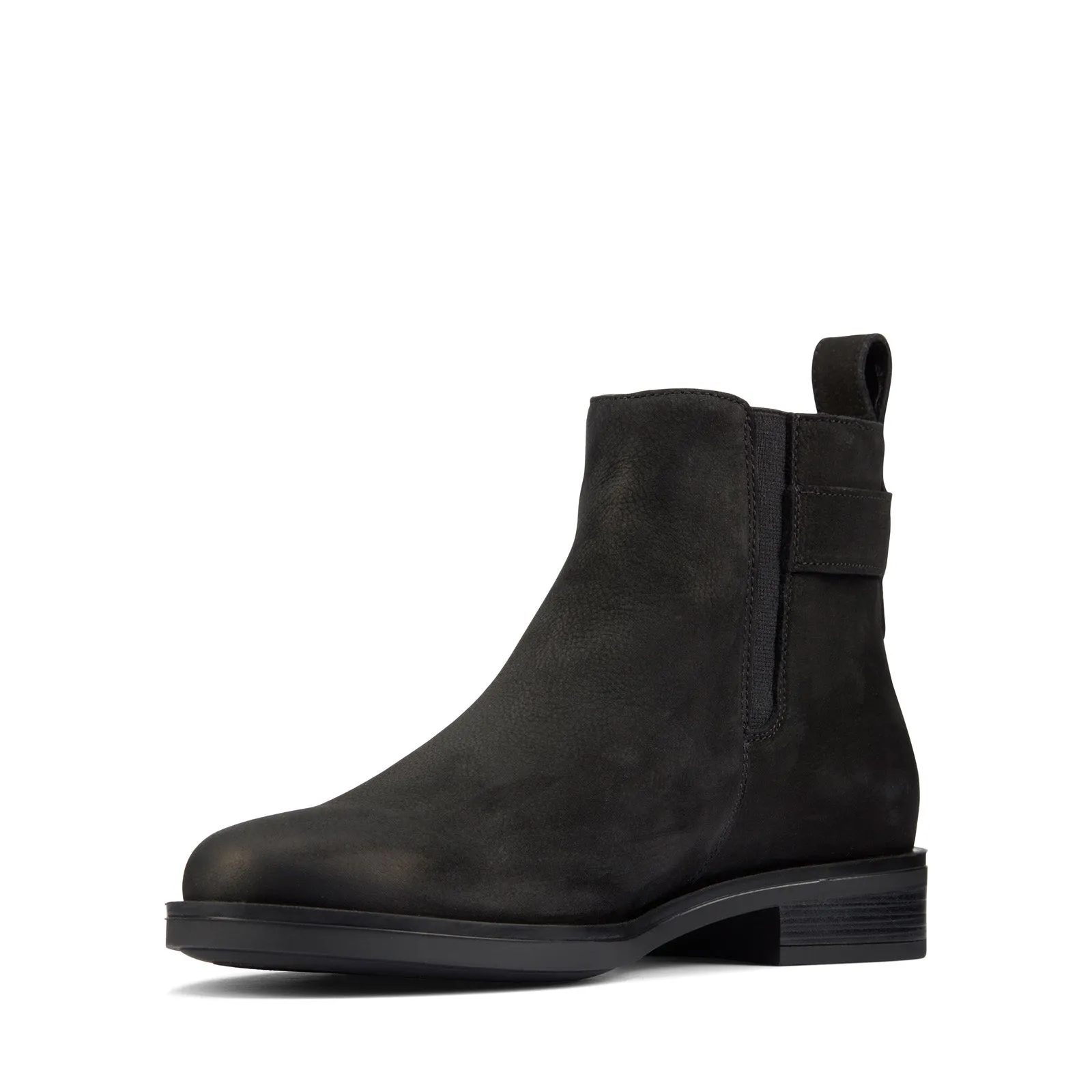 Clarks Memi LO 26162170 Womens Black Nubuck Zipper Ankle & Booties Boots Adventure Gear