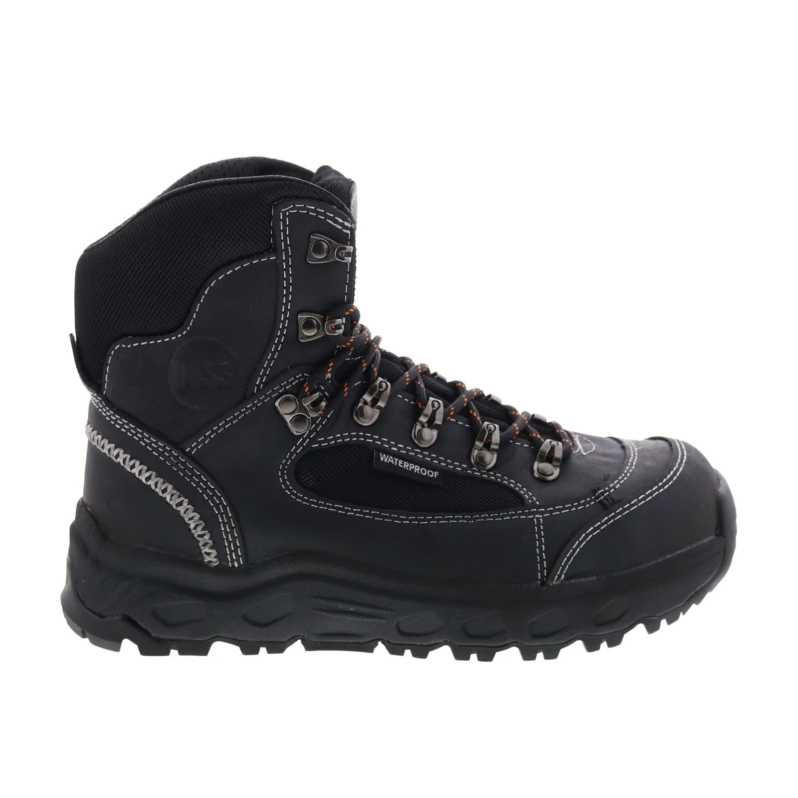 Rugged Terrain Airy Feel Hoss Blocker Aluminum Toe Waterproof 60102 Mens Black Extra Wide Work Boots