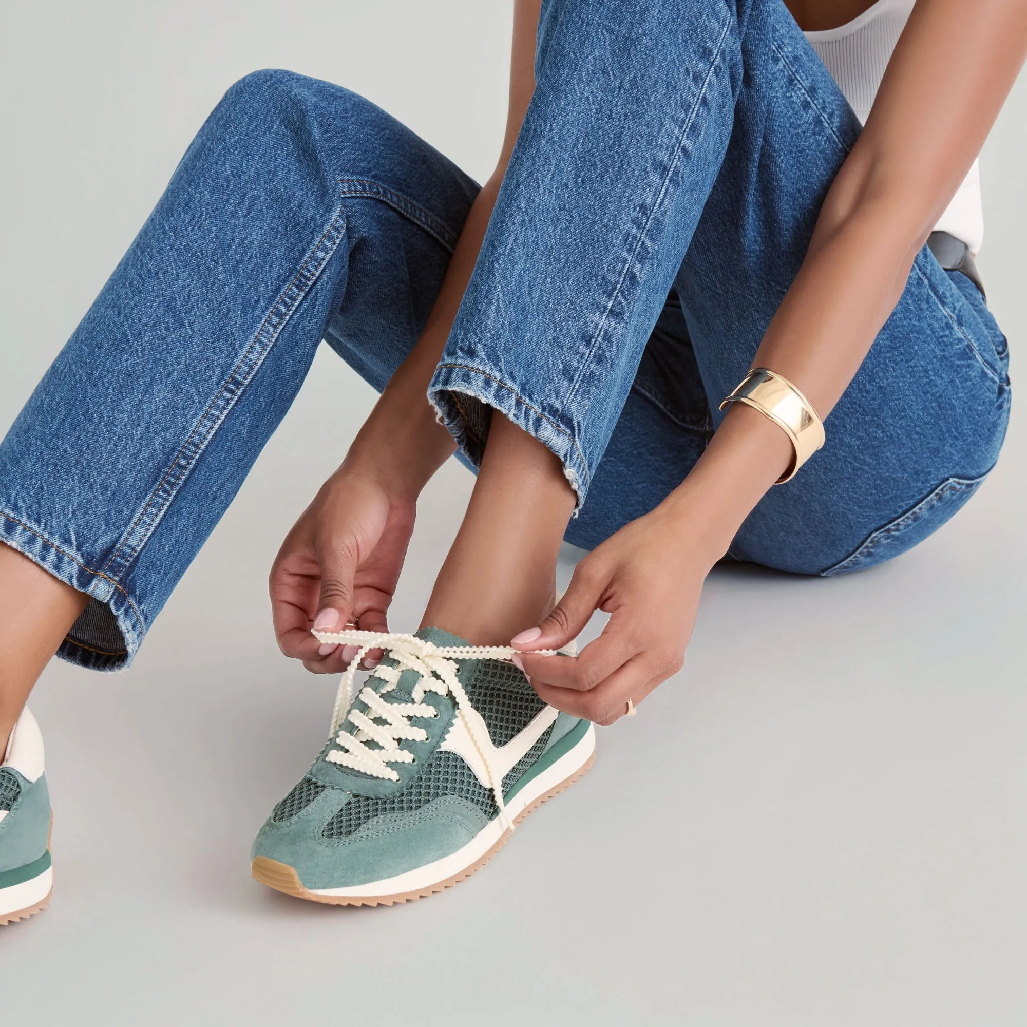 B.NTCD MESH SNEAKERS DK GREEN WOVEN MESH Long Wear