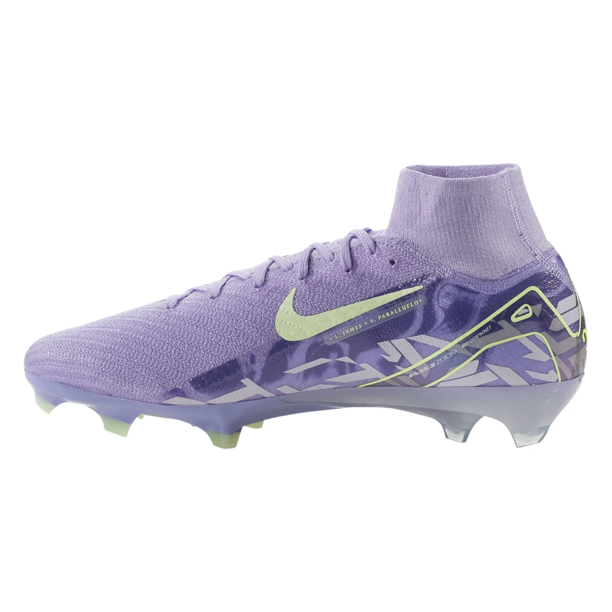 Nike United Zoom Superfly 10 Elite FG Soccer Cleats (Purple Agate/Barely Volt) Toe Control