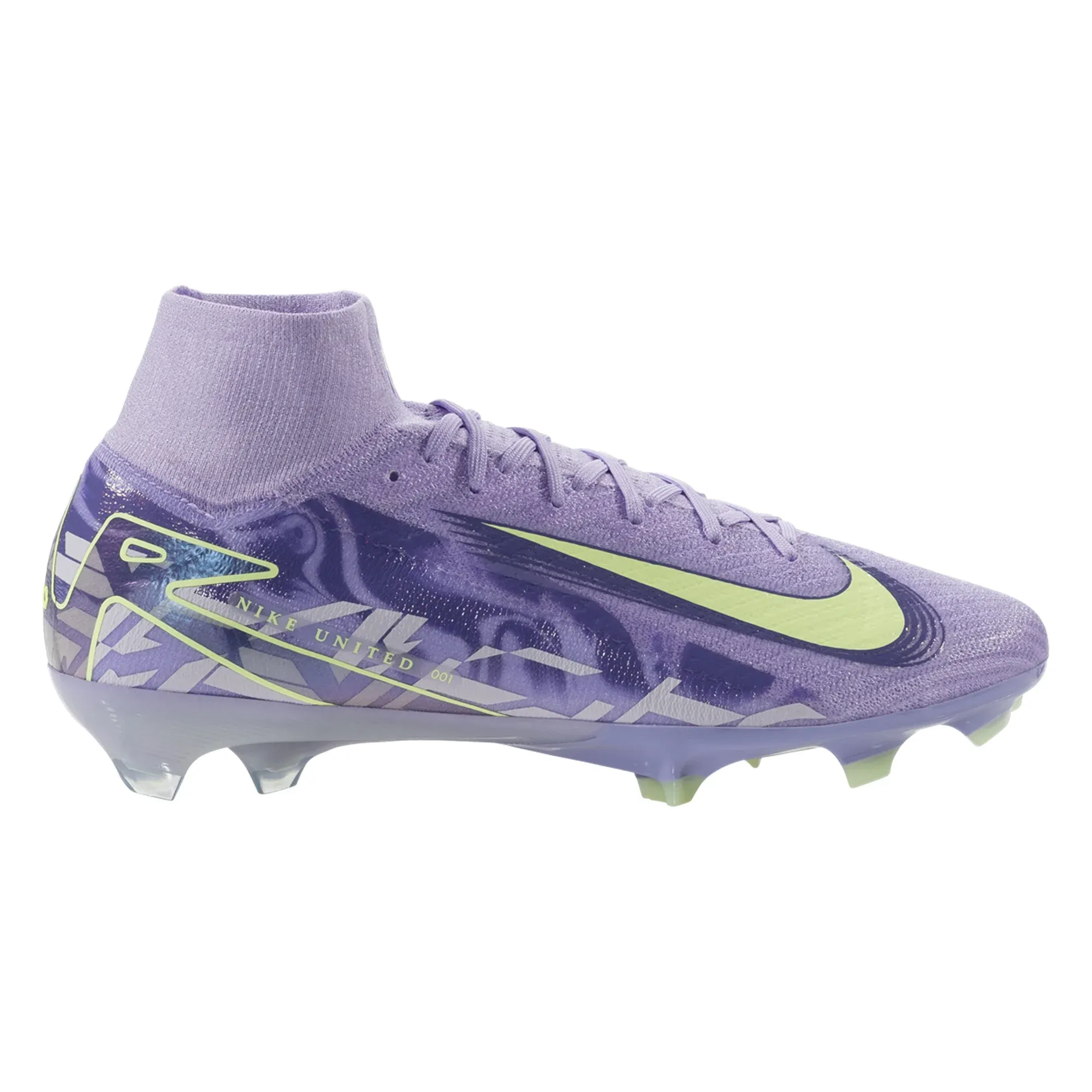 Nike United Zoom Superfly 10 Elite FG Soccer Cleats (Purple Agate/Barely Volt) Championship Match Active Lifestyle