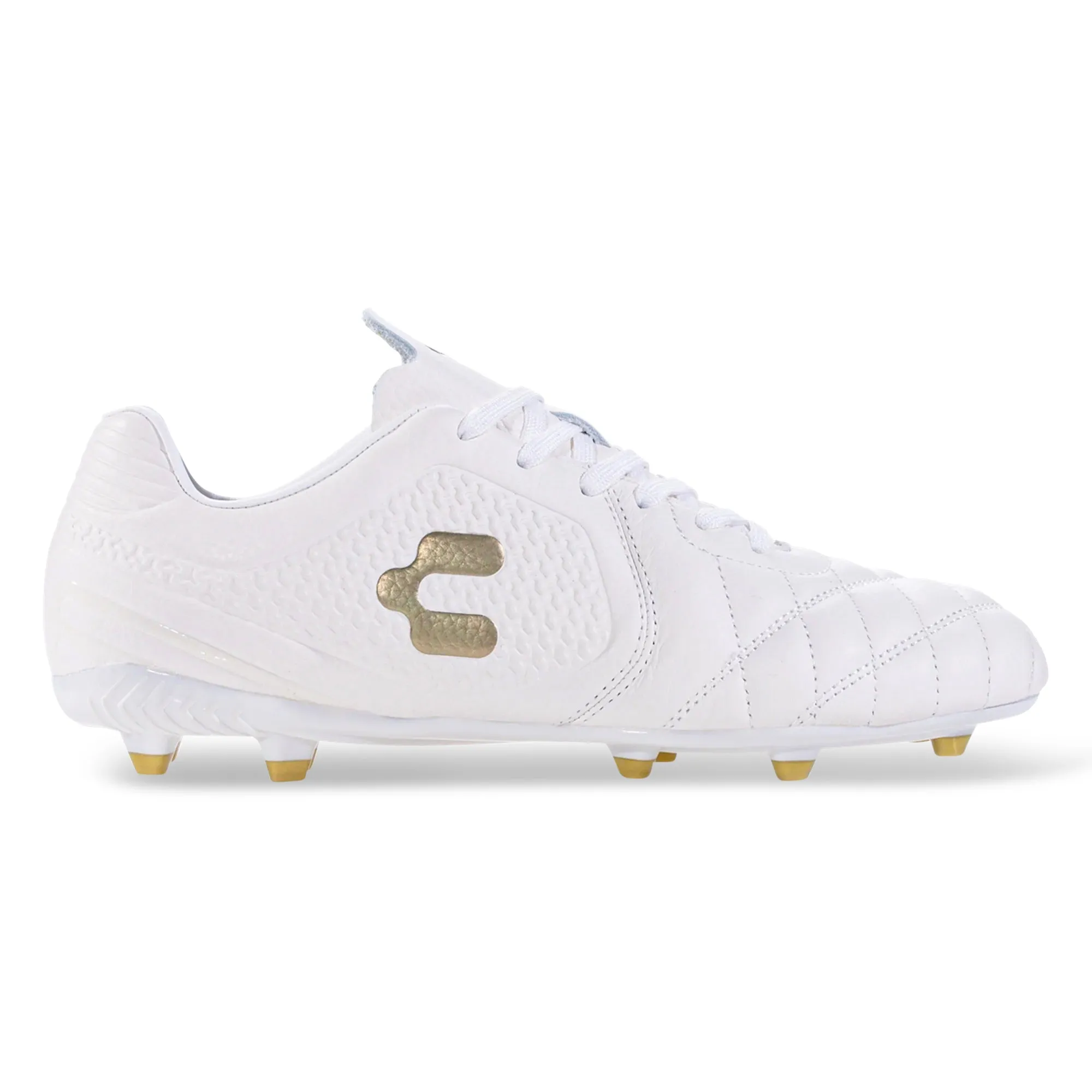 Stable Fit Quick lace Charly Legendario 2.0 LT Soccer Cleats (White/Gold)