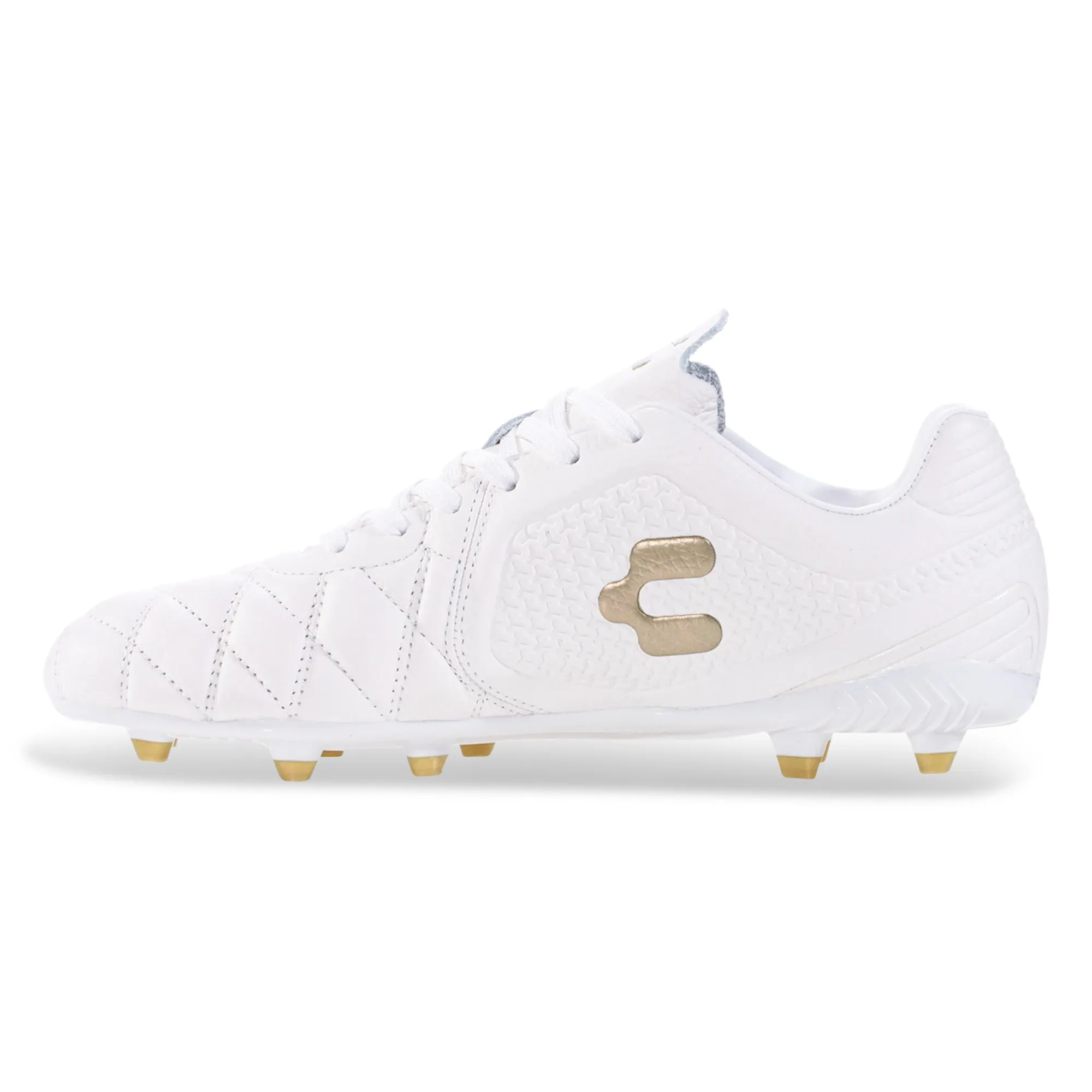 Speed Track Charly Legendario 2.0 LT Soccer Cleats (White/Gold)