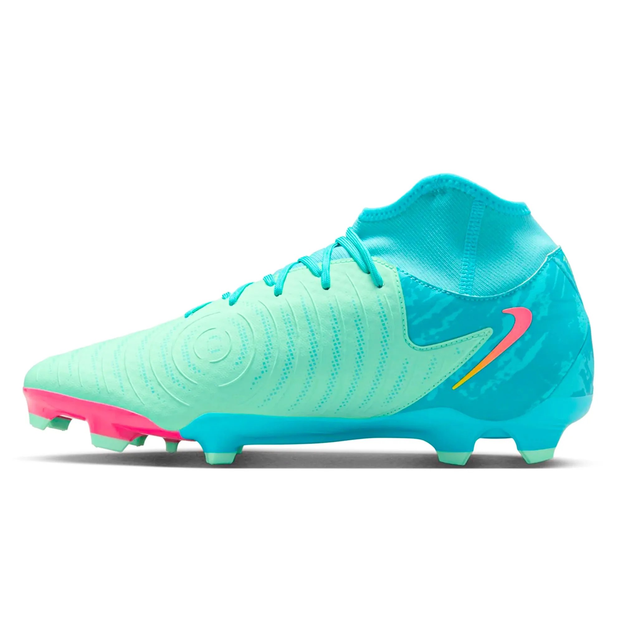 Nike Phantom Luna II Academy LV8 FG/MG Soccer Cleats (Green Glow/Black) Attack Focus Tight Wrap