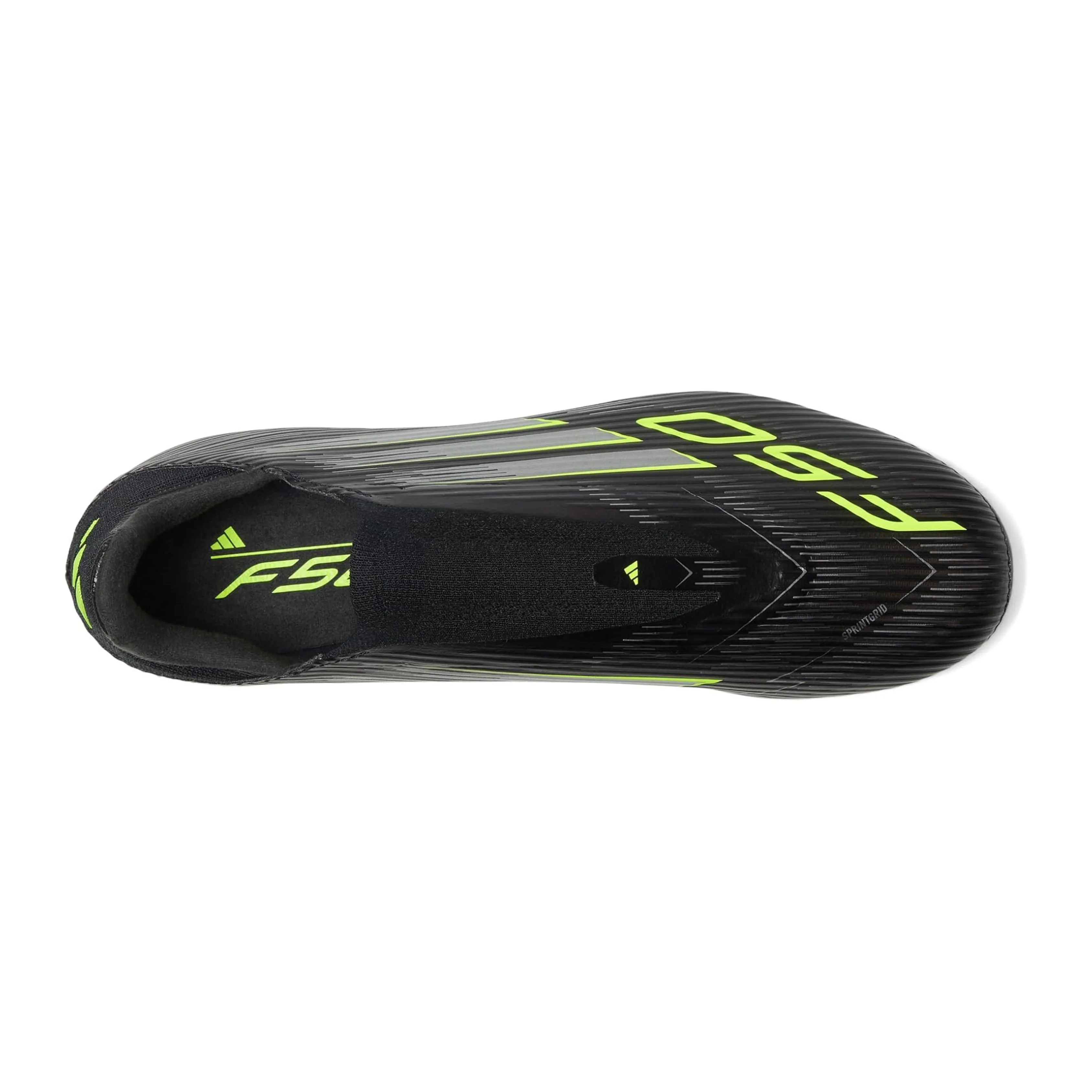 Afternoon Practice Soft Padding adidas F50 League Laceless Firm Ground/Multi Ground Soccer Cleats (Black/Iron Metallic/Lucid Lemon)