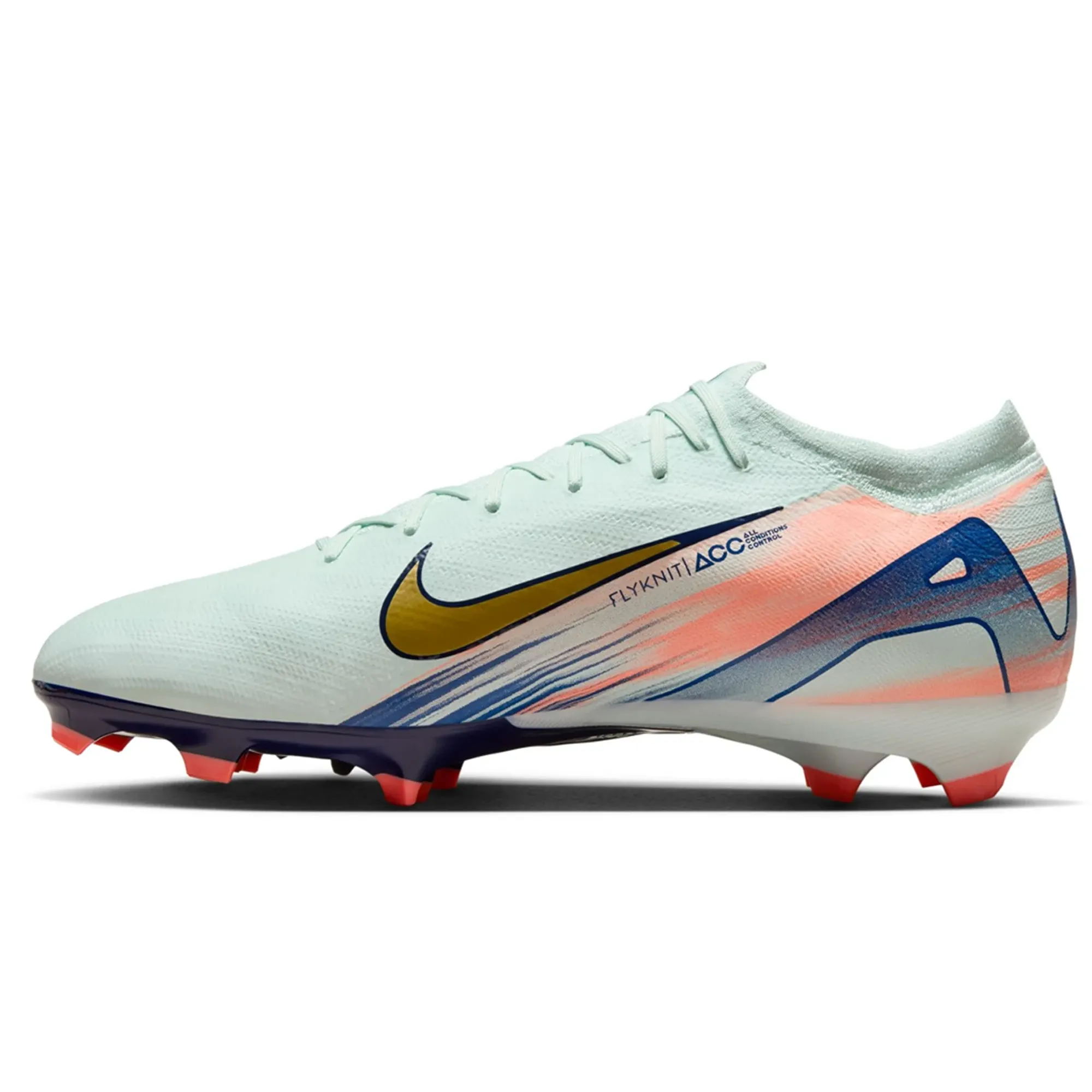 Endurance Level Reinforced Arch Nike Zoom Vapor 16 Pro MDS FG Soccer Cleats (Barely Green/Metallic Gold Coin)
