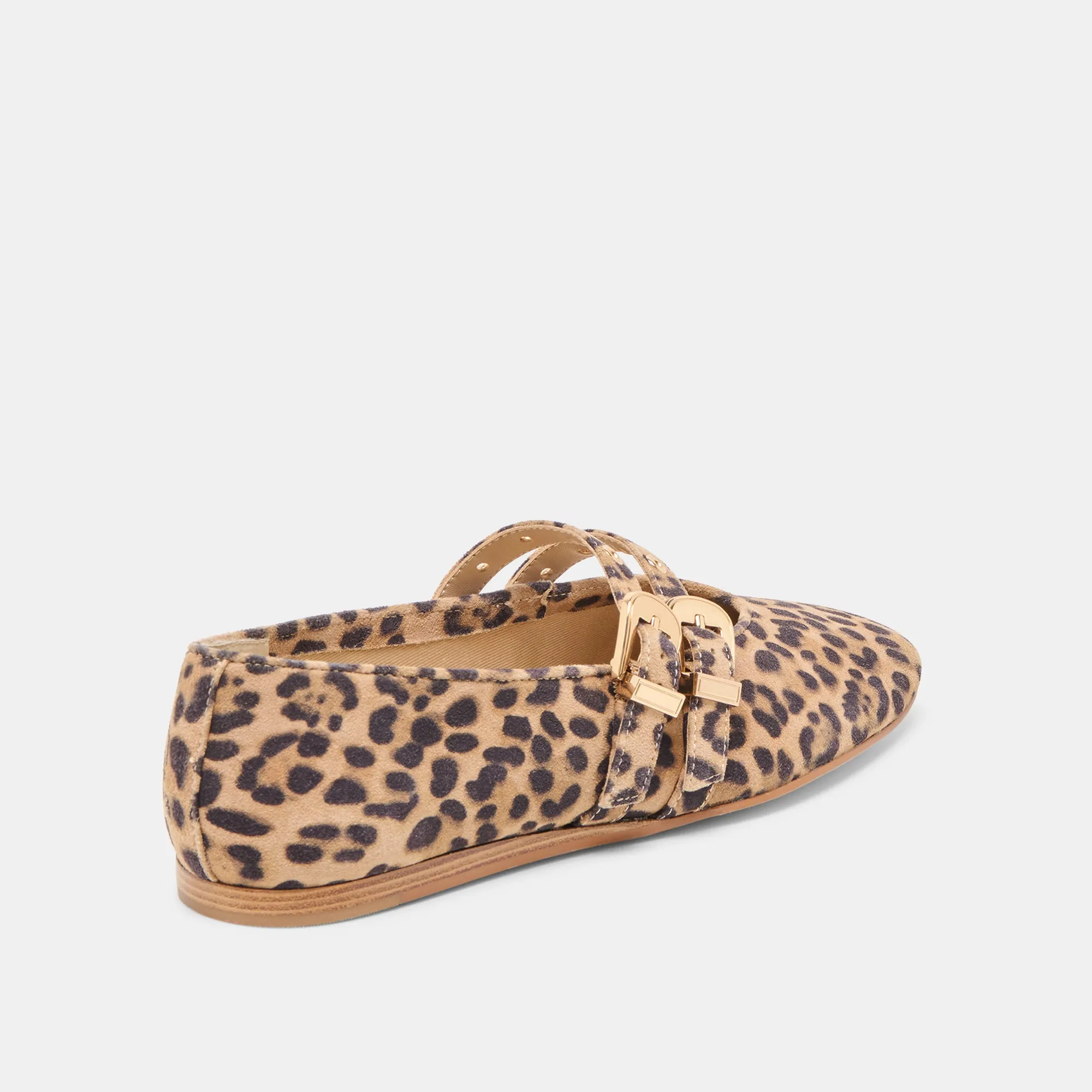 BAYLEE GROMMET BALLET FLATS DK LEOPARD PRINTED SUEDE Meet Friend