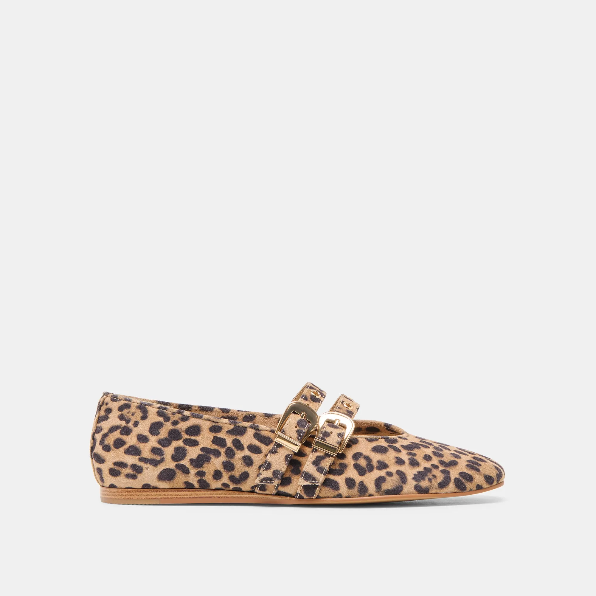 Harvest Glow Yoga Path BAYLEE GROMMET BALLET FLATS DK LEOPARD PRINTED SUEDE