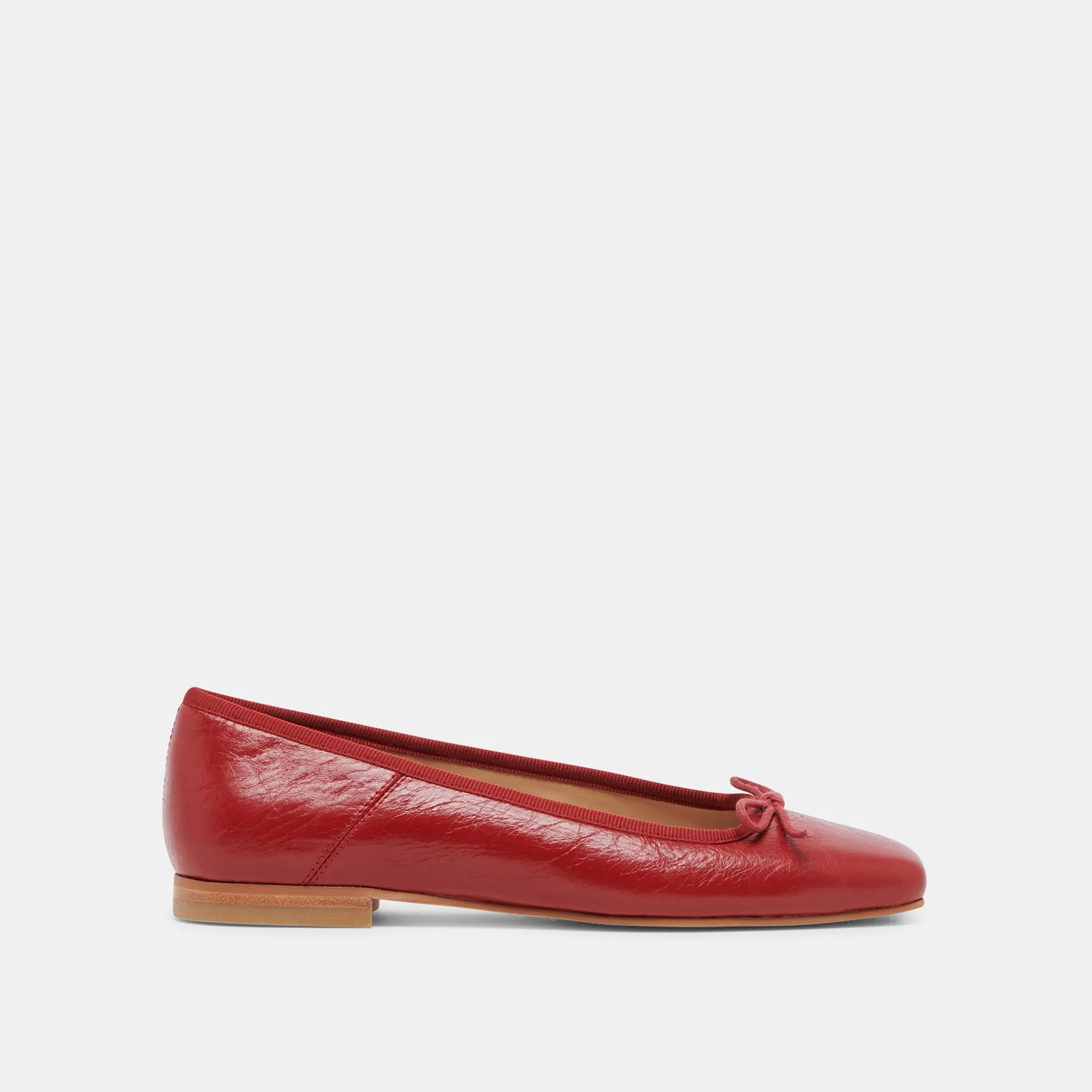 Minimal Core Bridge Glow ANISA BALLET FLATS RED CRINKLE PATENT