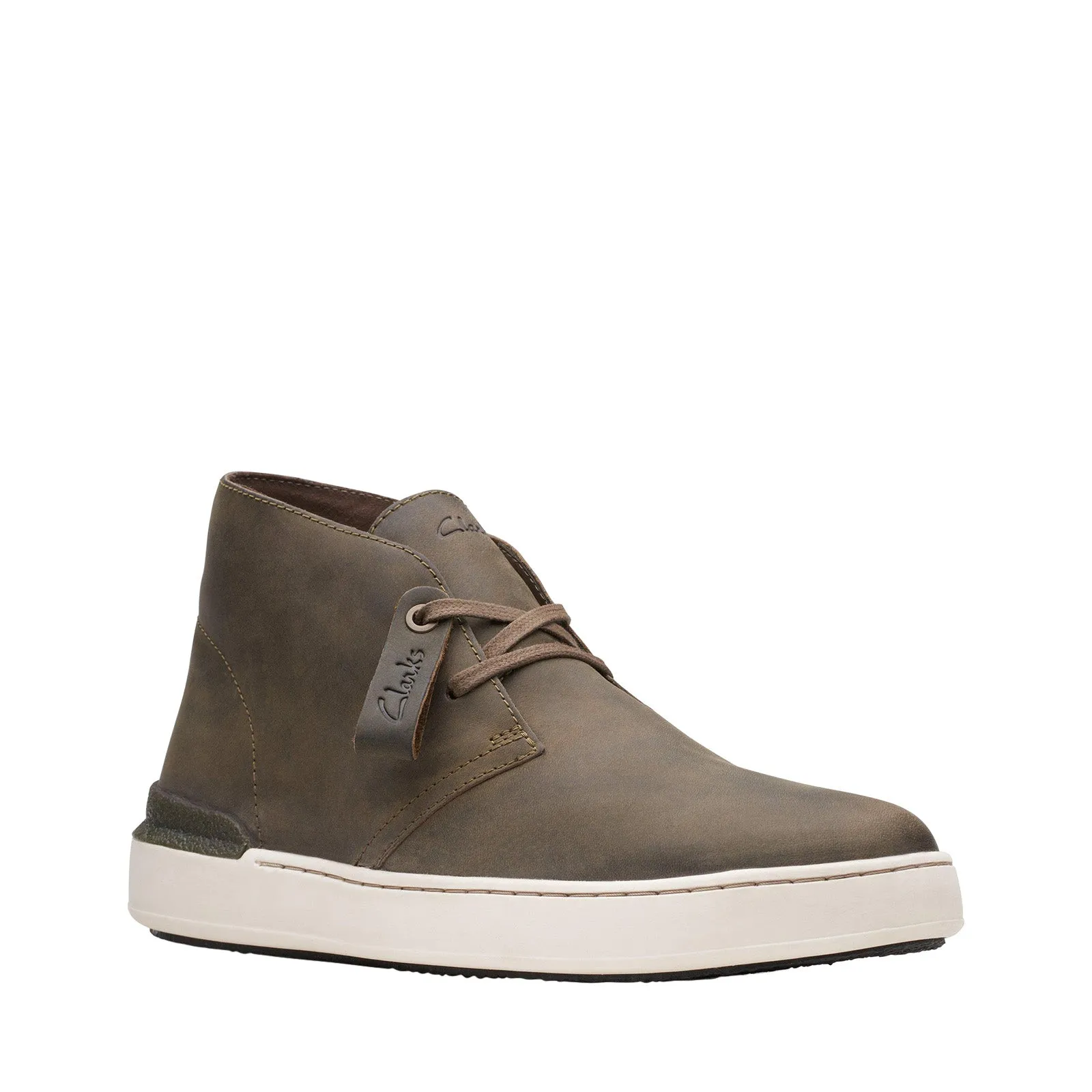 Protective Layer Deep Grooves Clarks CourtLite DBT 26168596 Mens Green Leather Lace Up Chukkas Boots