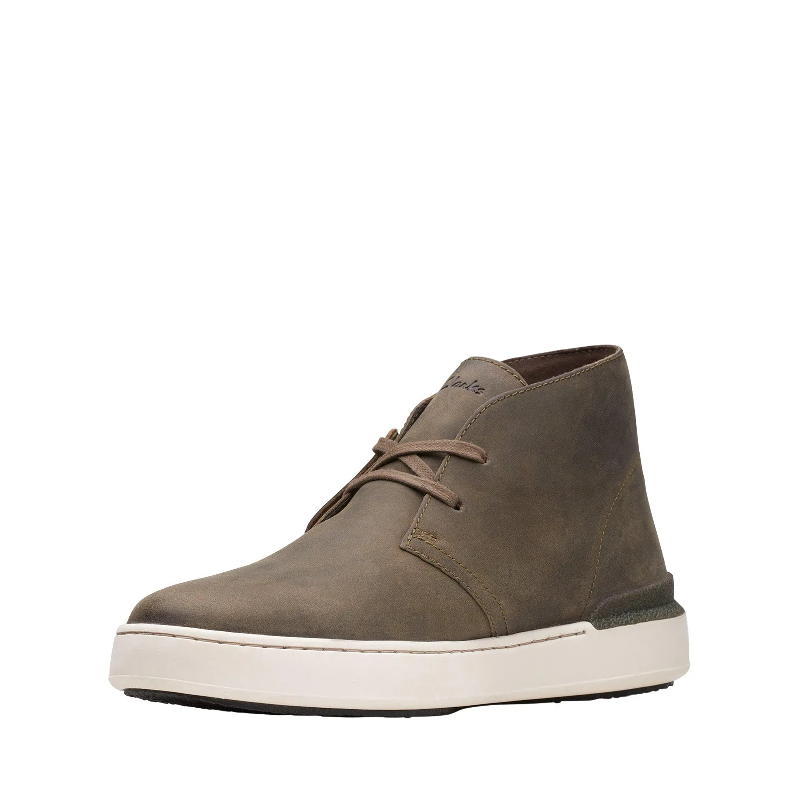 Clarks CourtLite DBT 26168596 Mens Green Leather Lace Up Chukkas Boots Functional