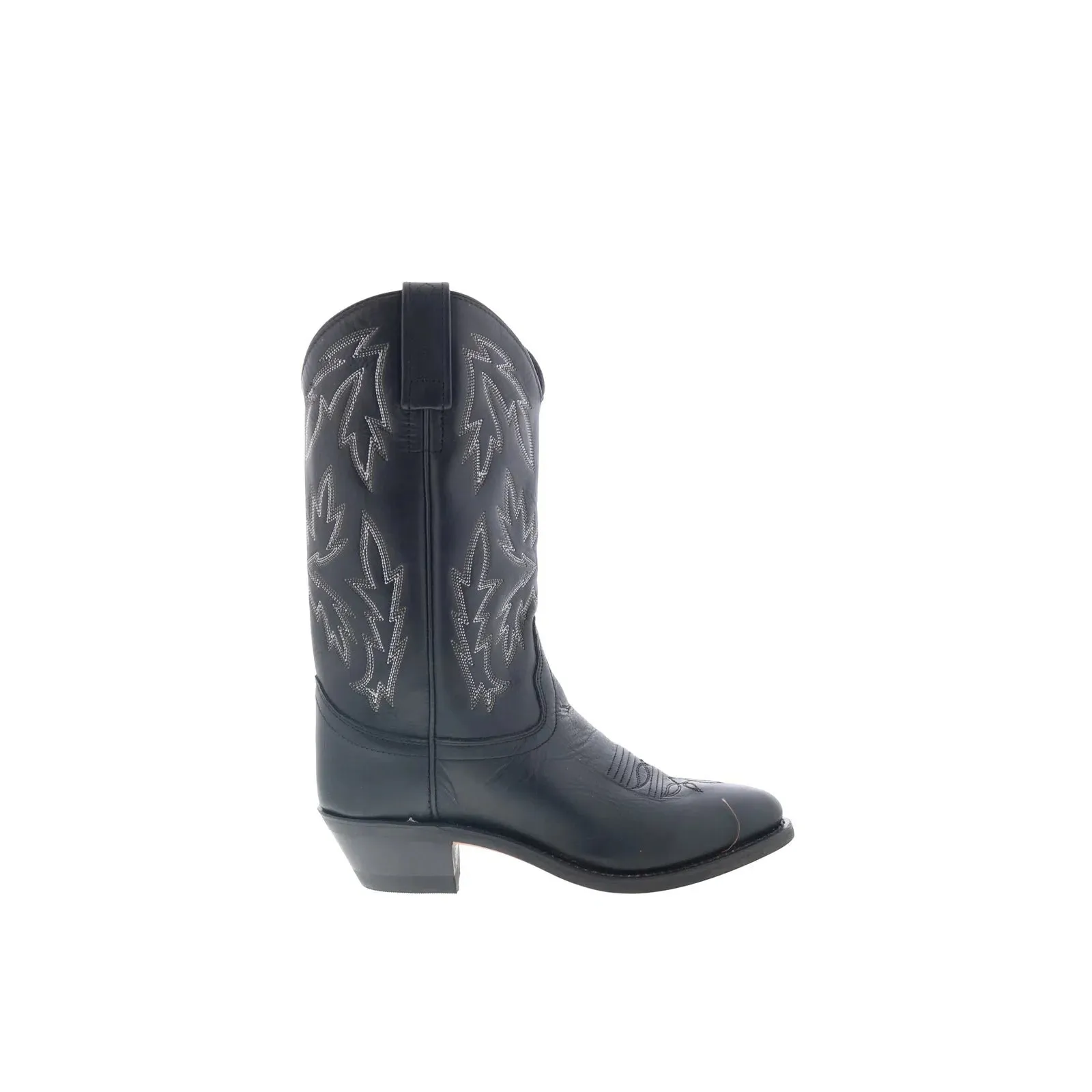 Jama Old West OW2010L Womens Black Leather Slip On Cowboy Western Boots Long Lasting Family Reunion