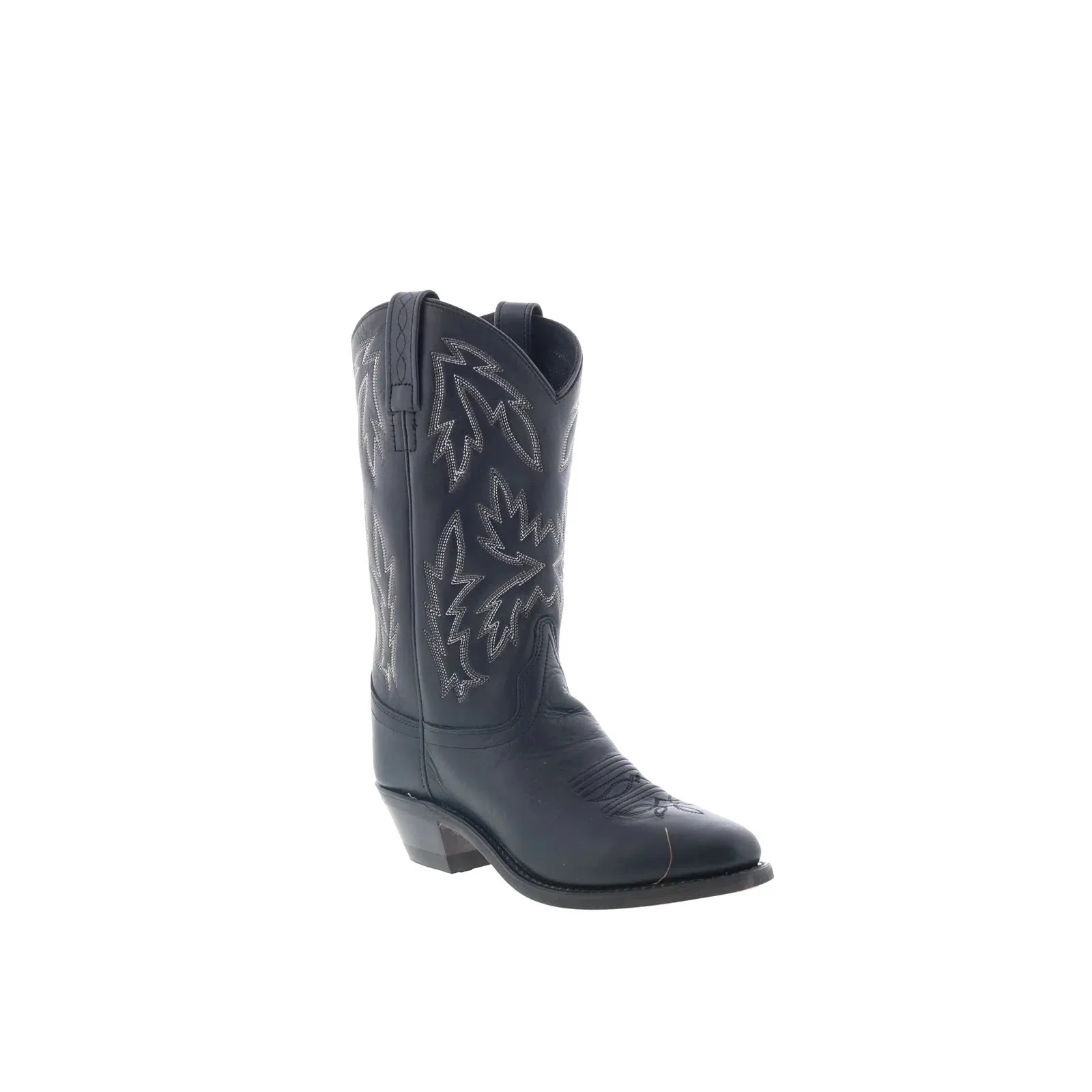 Jama Old West OW2010L Womens Black Leather Slip On Cowboy Western Boots Daily Ready