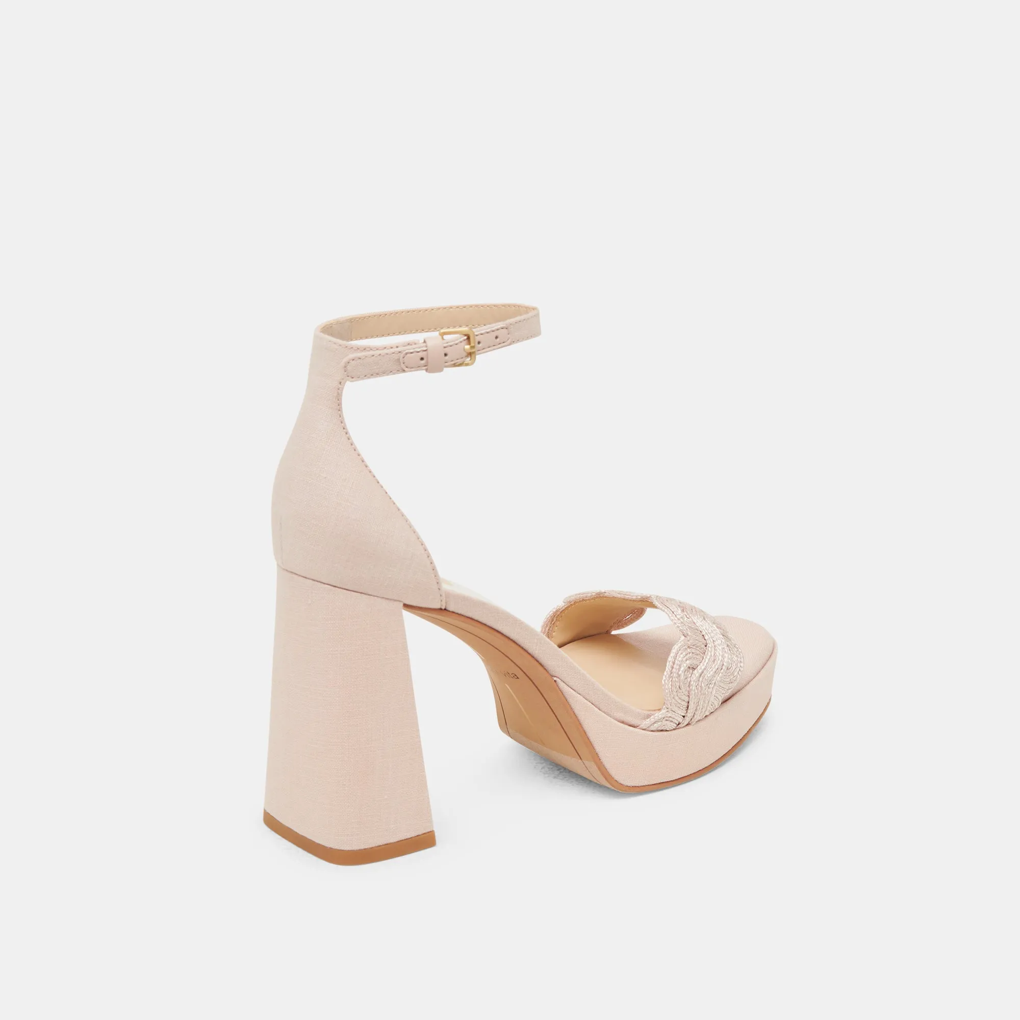 PELTIN HEELS LIGHT PINK WOVEN RAFFIA Evening Heels