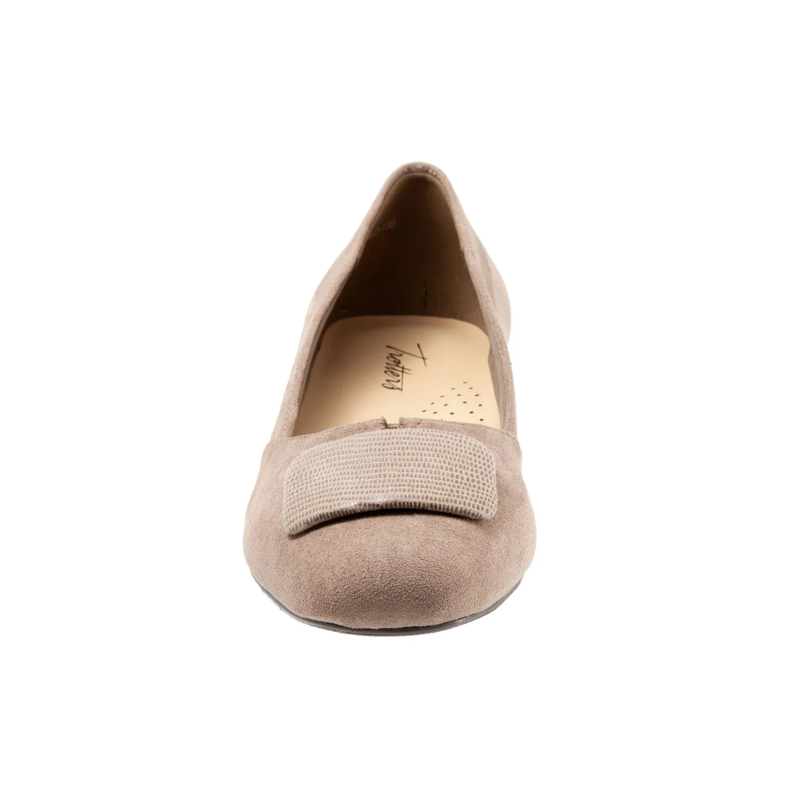 Lightweight Sole Trotters Delse T1852-135 Womens Brown Suede Slip On Pumps Heels Shoes