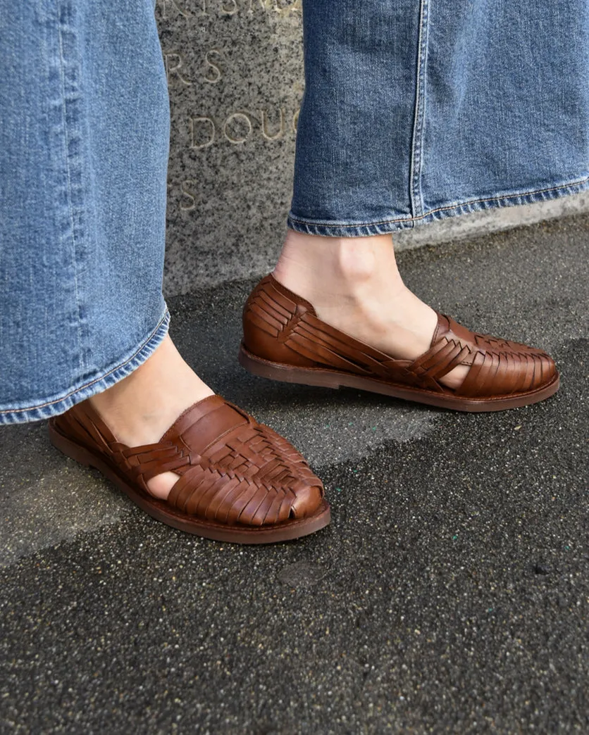 Chamula Brasilia Huarache Sandal in Brown mud proof