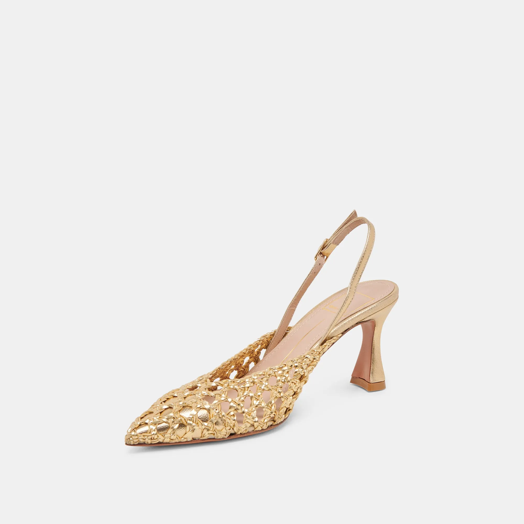GLORIA HEELS GOLD WOVEN Impact Resistance Textured Heels