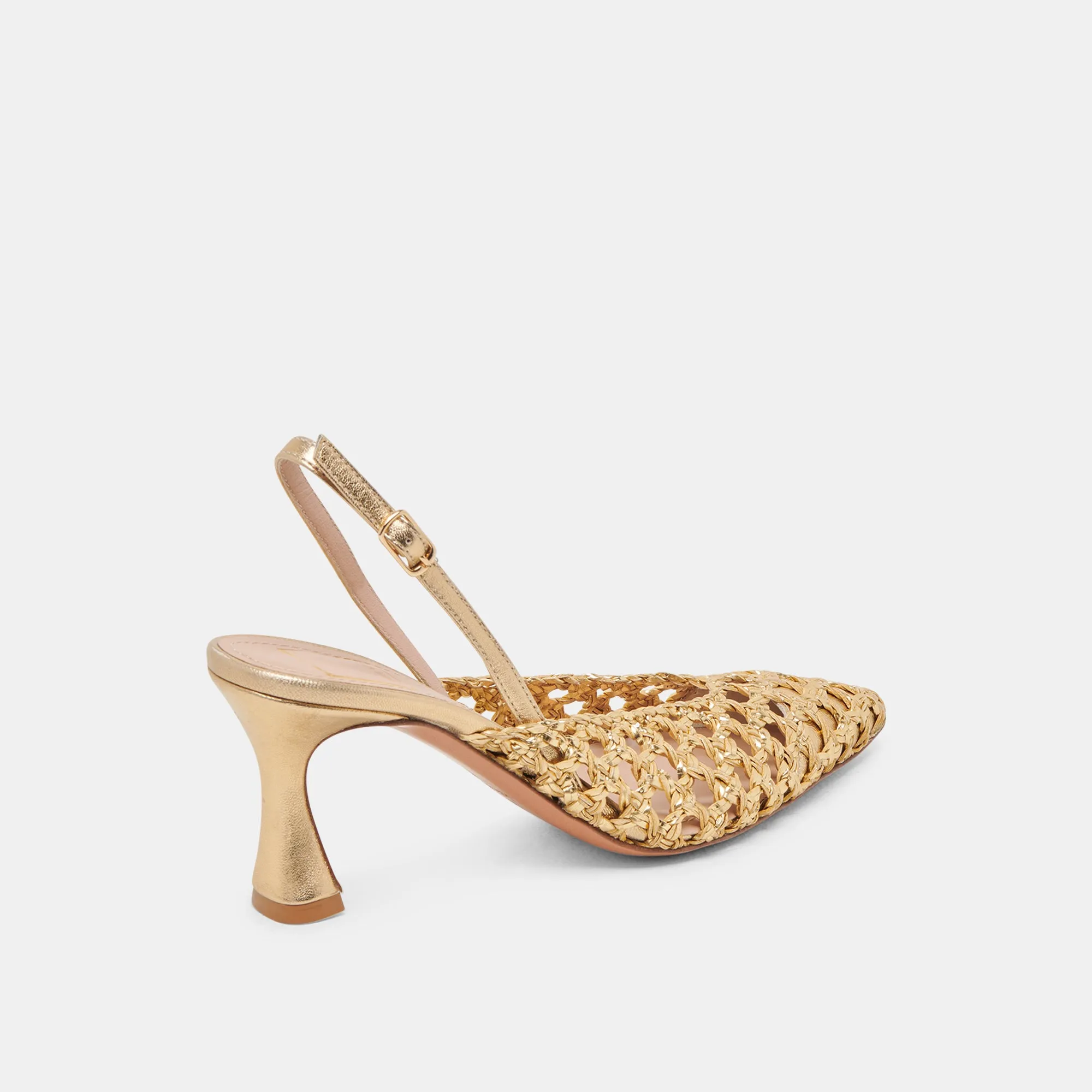 GLORIA HEELS GOLD WOVEN Christmas Party Heels