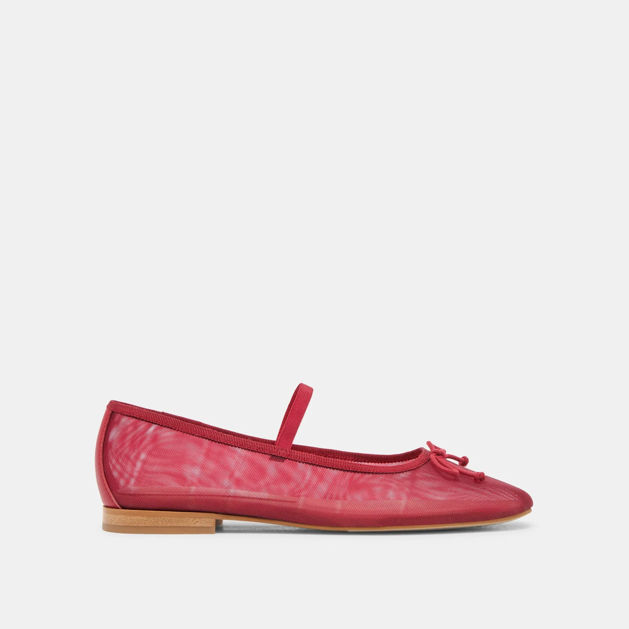 Buckle Closure CADEL BALLET FLATS CRIMSON MESH