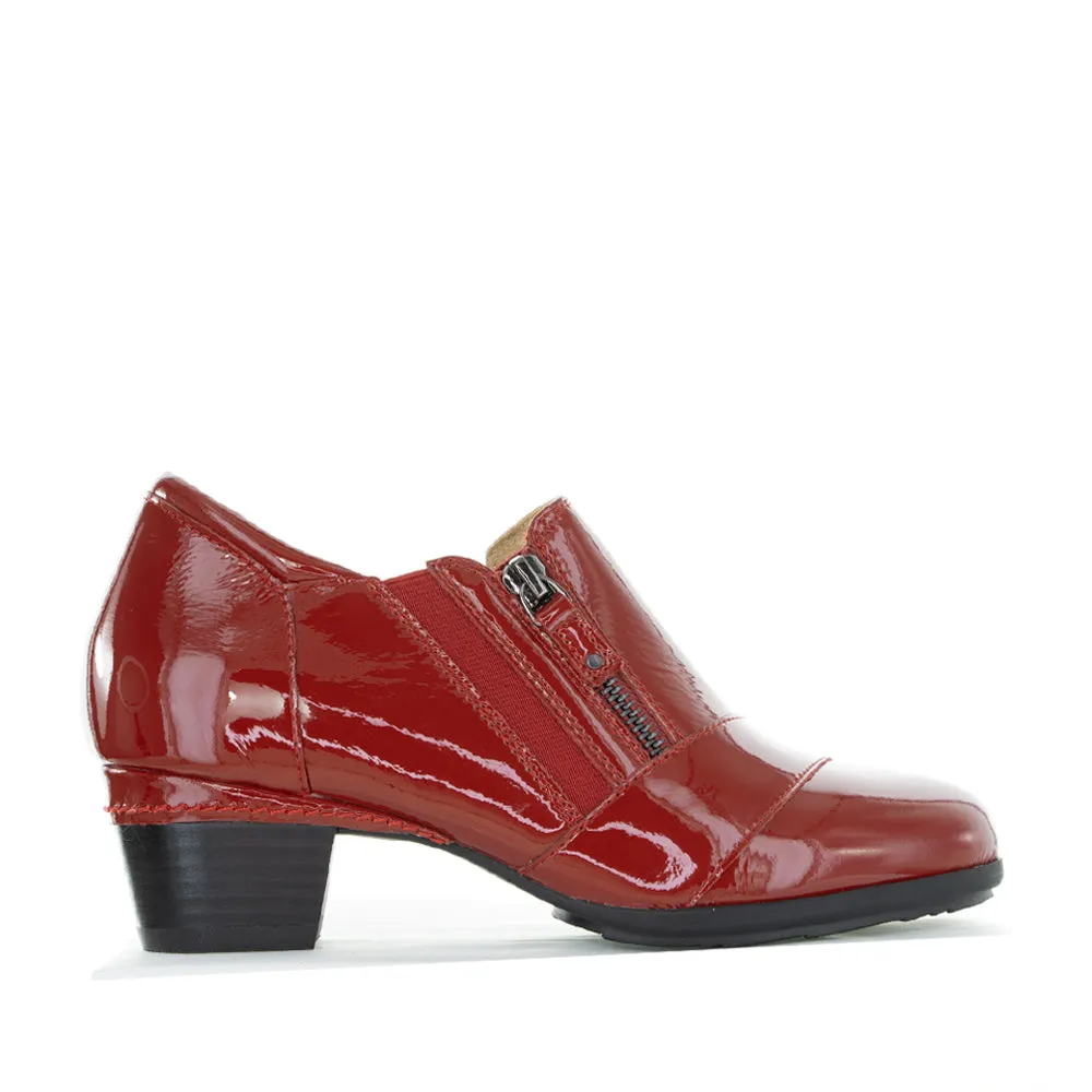 ZIERA CAMDEN DARK RED PATENT Stride Bold Lace Up Style