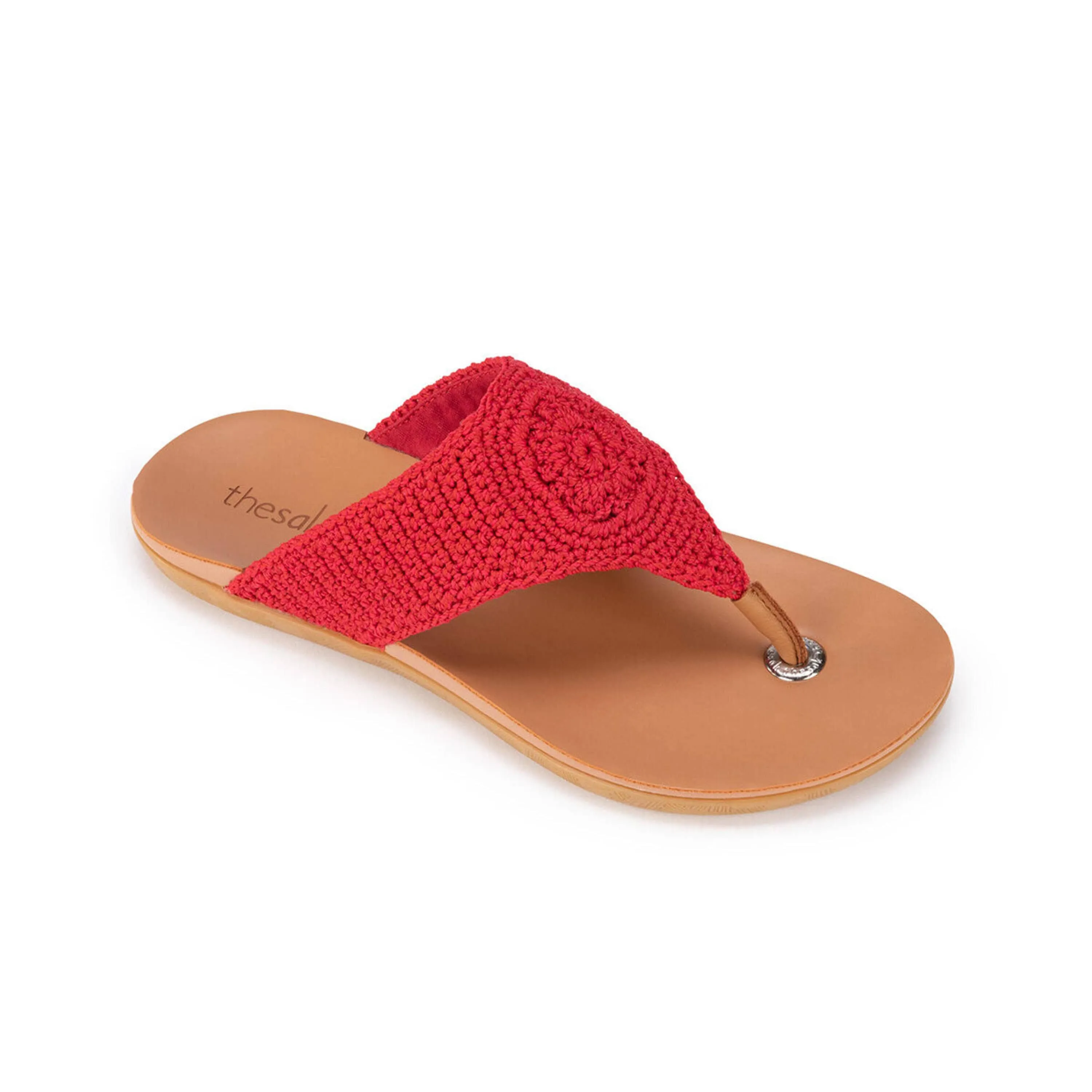 Summer Heat Shana Sandal - Hand Crochet - Rocket Red