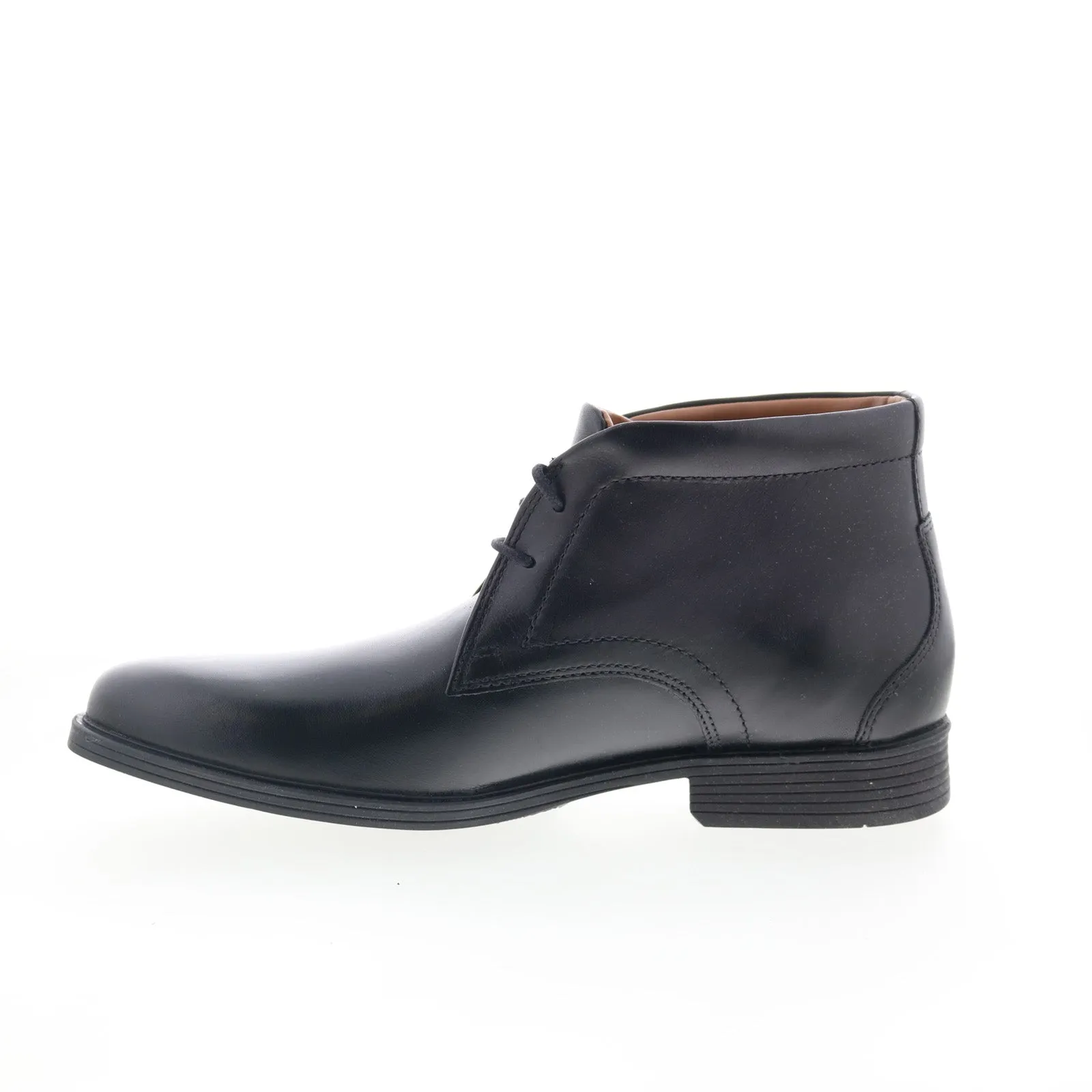 Clarks Whiddon Mid 26152914 Mens Black Leather Lace Up Chukkas Boots Ready For Adventure
