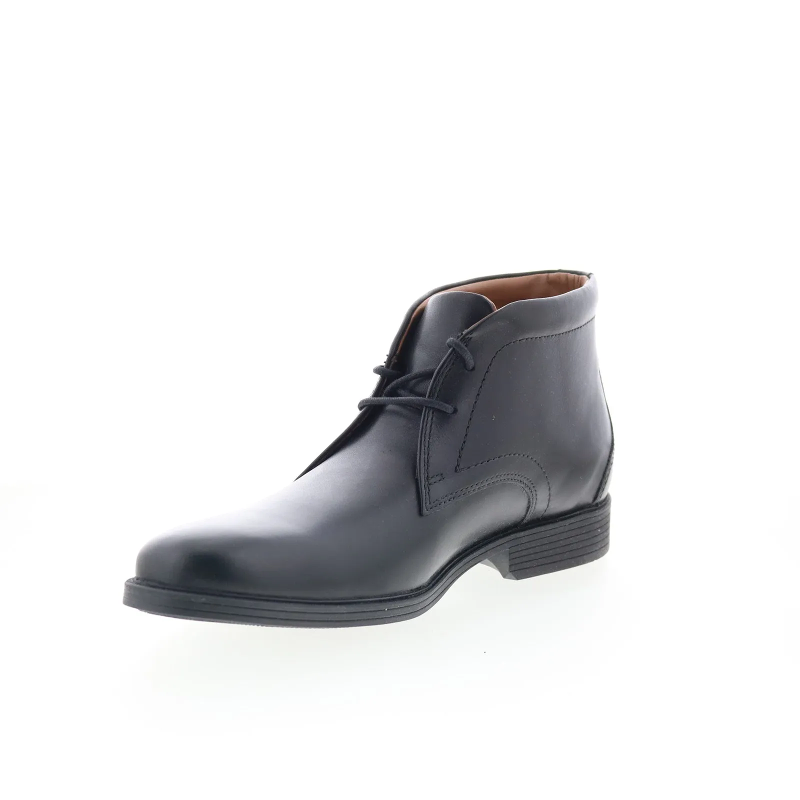 Clarks Whiddon Mid 26152914 Mens Black Leather Lace Up Chukkas Boots High Traction