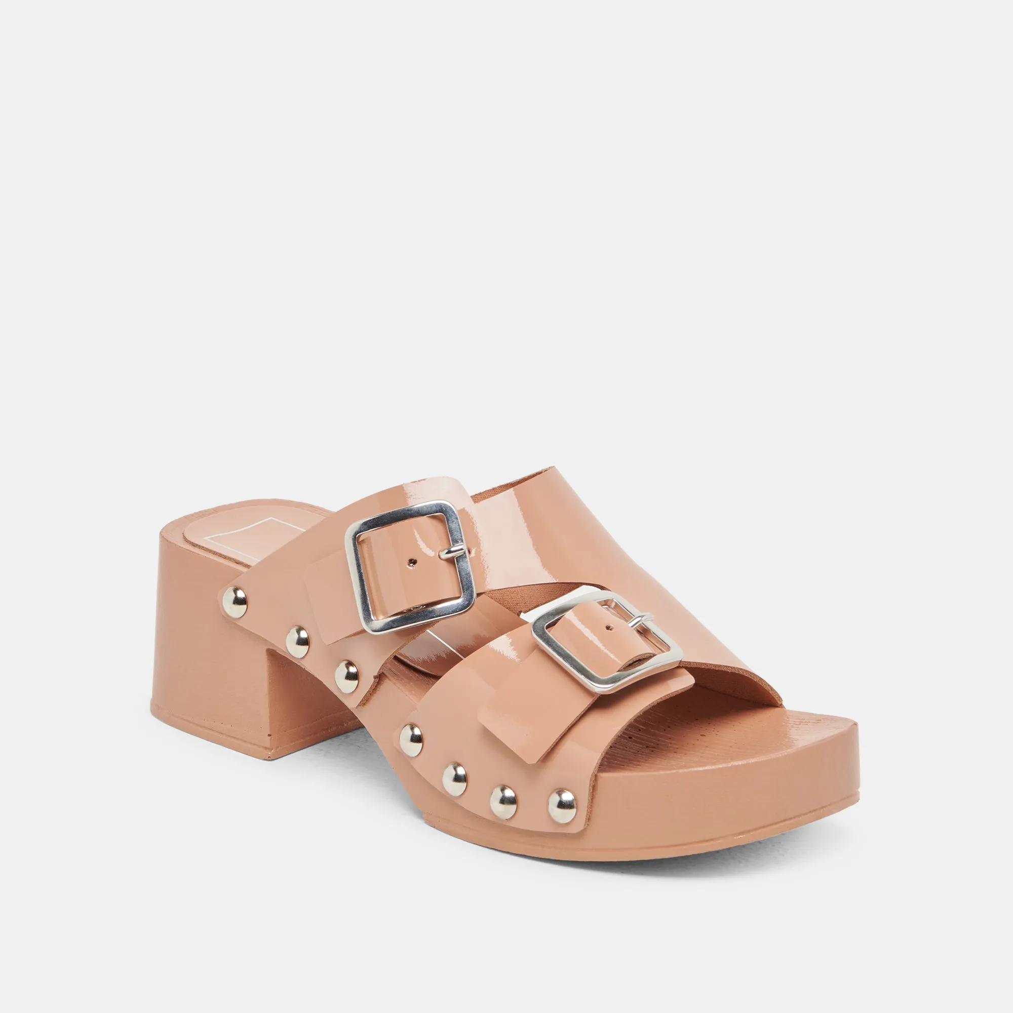 MELODY HEELS TAN LEATHER Wide Strap Heels