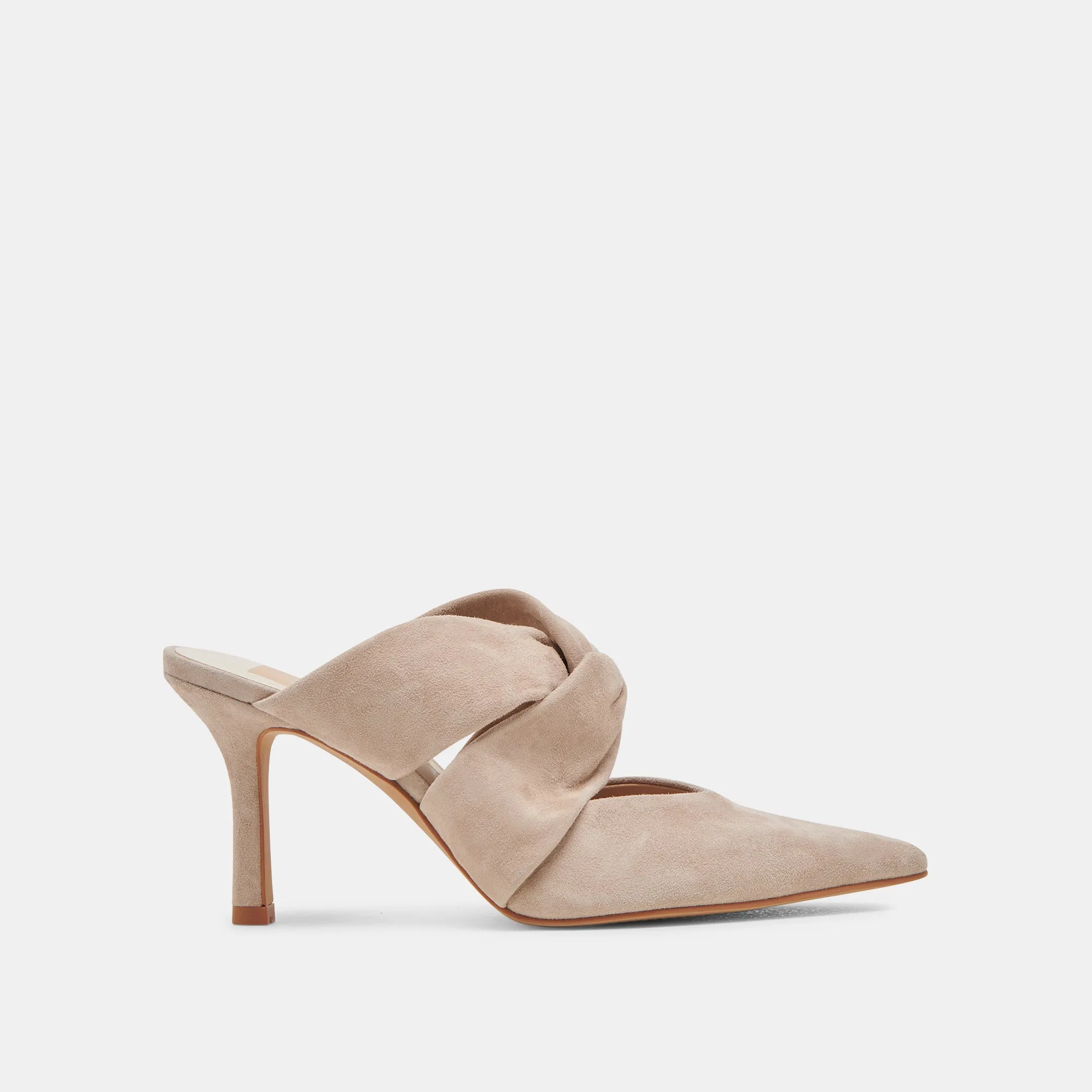Tuxedo Party Shoes Cushioned Insole KELSY HEELS TAUPE SUEDE